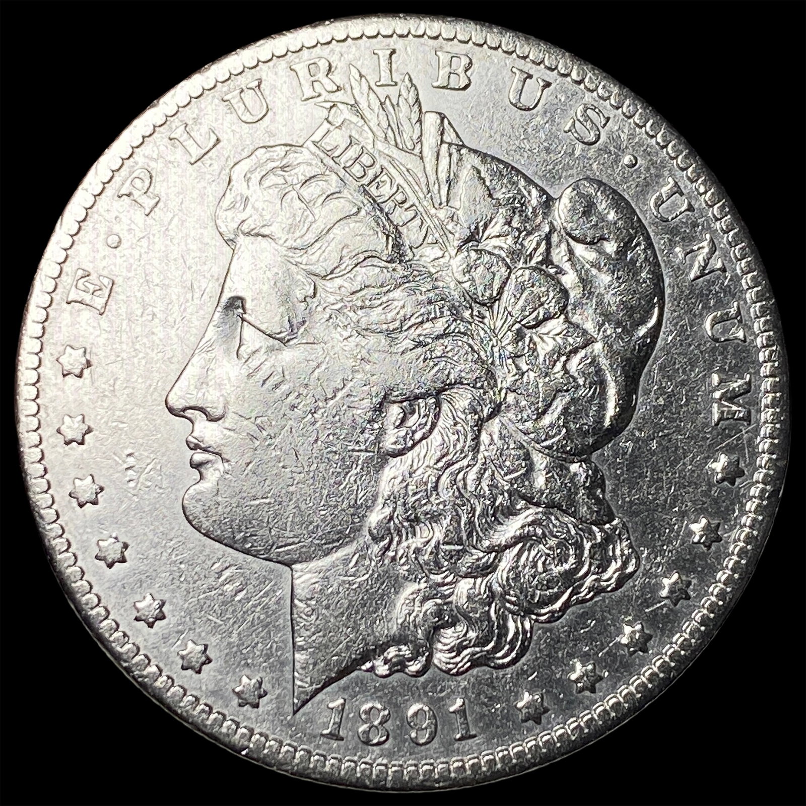 1891-S Silver Morgan Dollar CLOSELY UNCIRCULATED: 1891-S Silver Morgan Dollar CLOSELY UNCIRCULATED