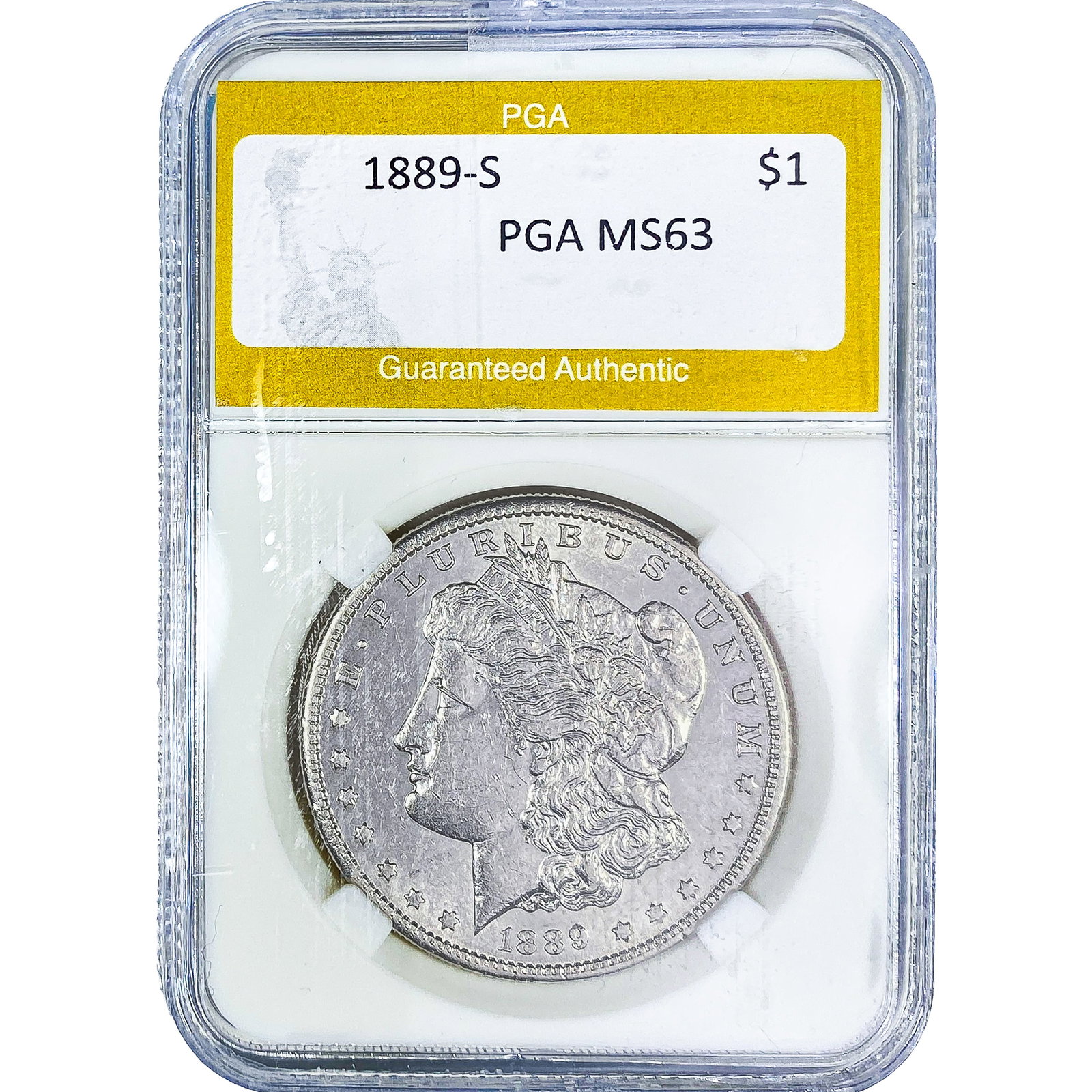 1889-S Morgan Silver Dollar PGA MS63: 1889-S Morgan Silver Dollar PGA MS63