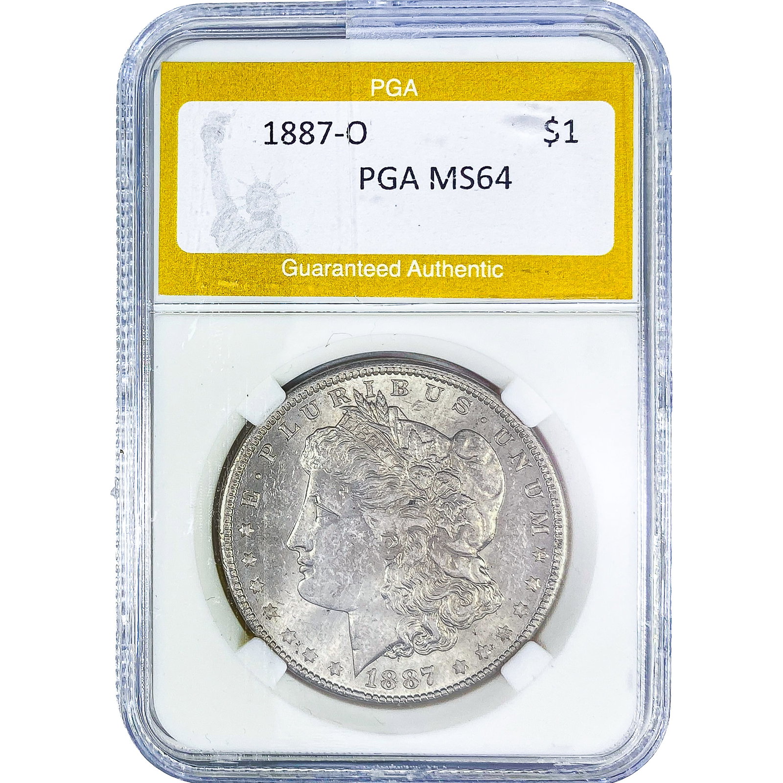 1887-O Morgan Silver Dollar PGA MS64: 1887-O Morgan Silver Dollar PGA MS64