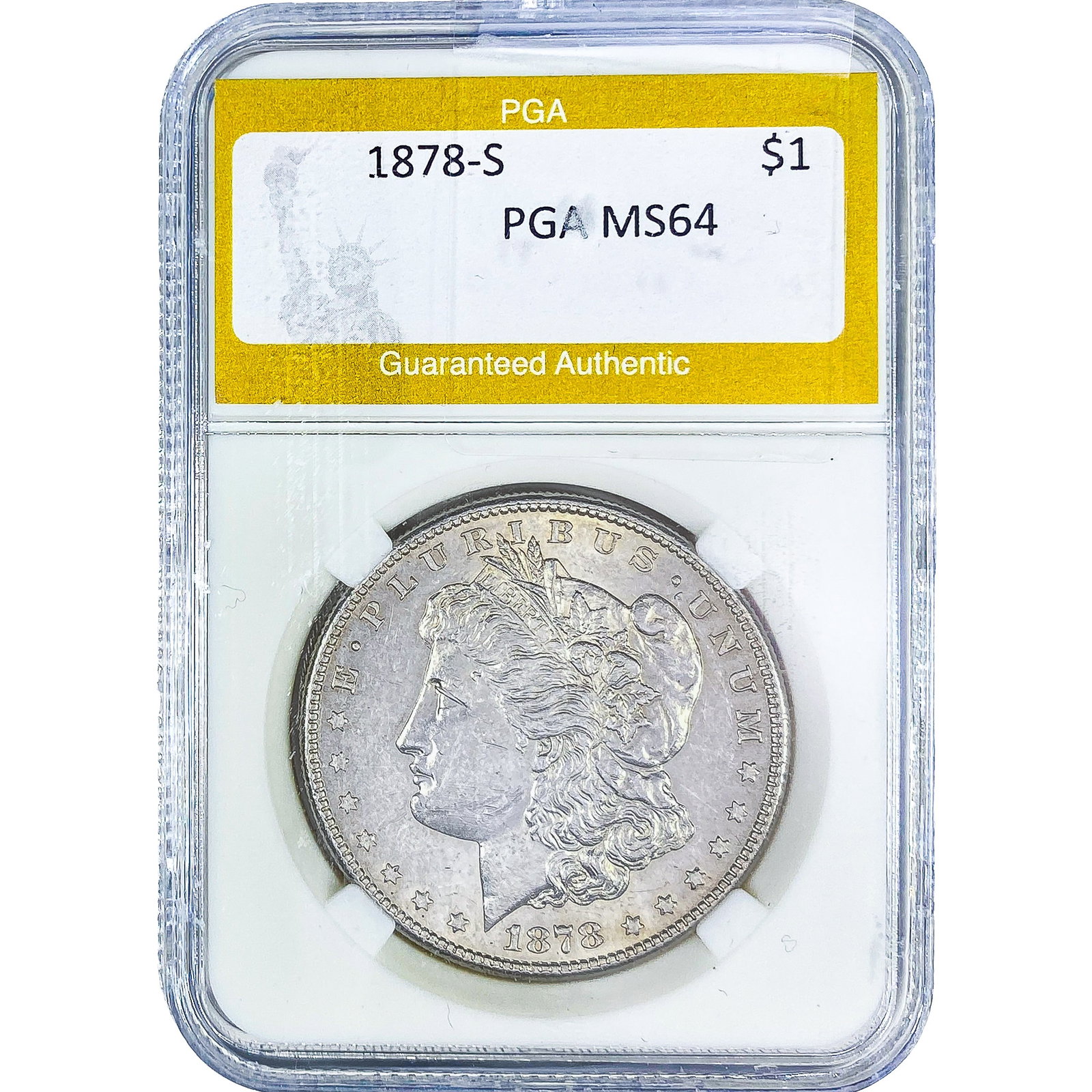 1878-S Morgan Silver Dollar PGA MS64: 1878-S Morgan Silver Dollar PGA MS64
