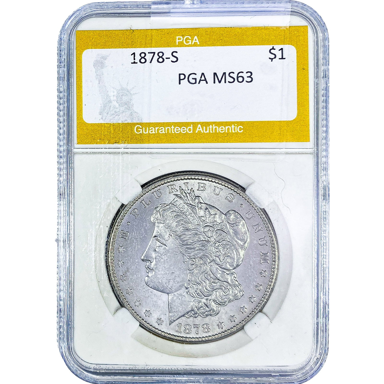 1878-S Morgan Silver Dollar PGA MS63: 1878-S Morgan Silver Dollar PGA MS63
