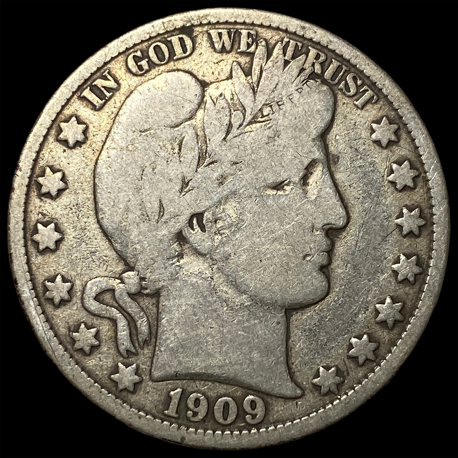 1909-O Silver Barber Half Dollar NEARLY UNCIRCULATED: 1909-O Silver Barber Half Dollar NEARLY UNCIRCULATED