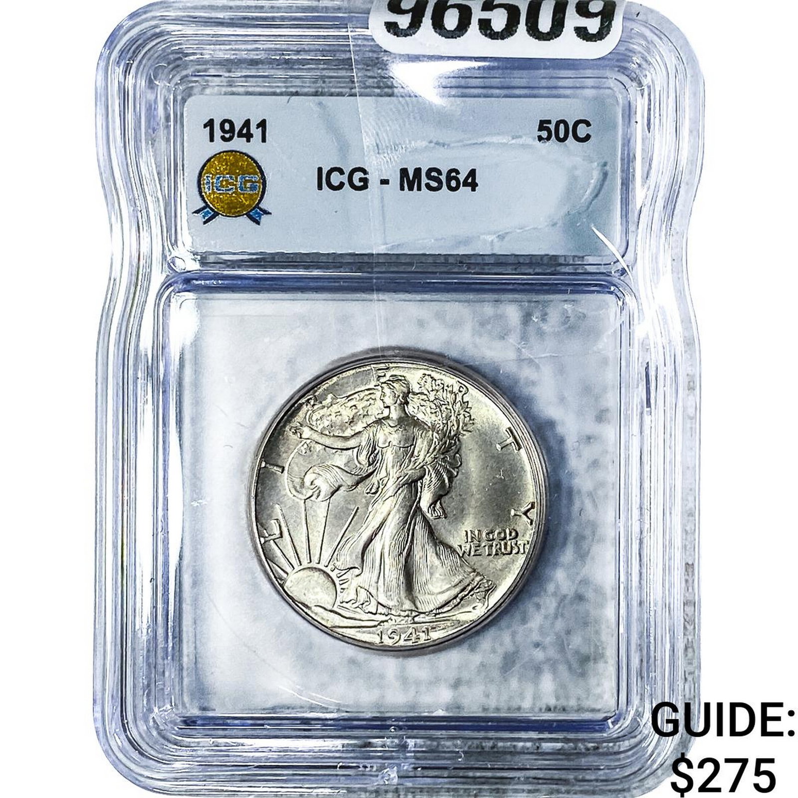1941 Walking Liberty Half Dollar ICG MS64: 1941 Walking Liberty Half Dollar ICG MS64