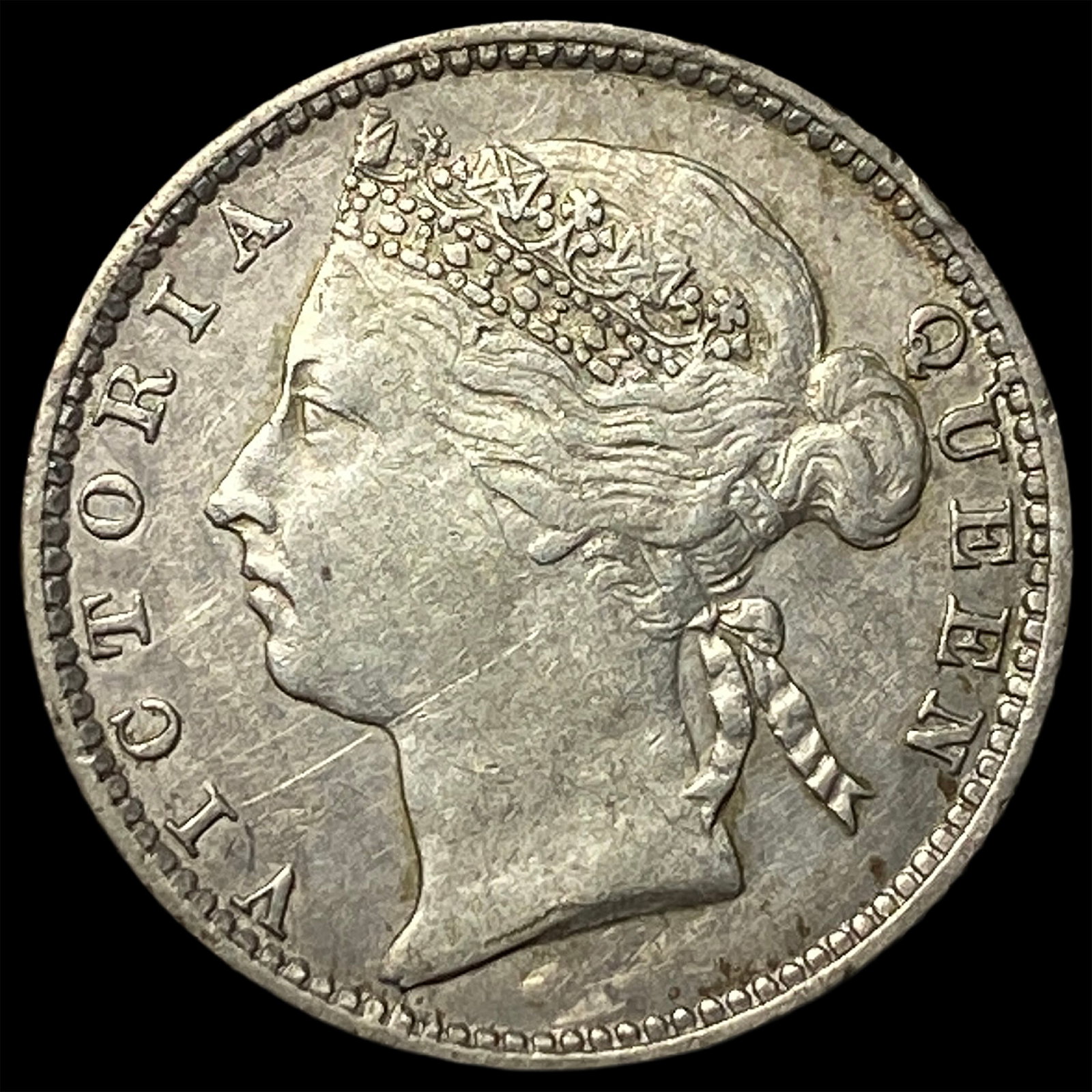 1891 Straits Settlements Silver 10 Cents CHOICE AU (1 of 2)