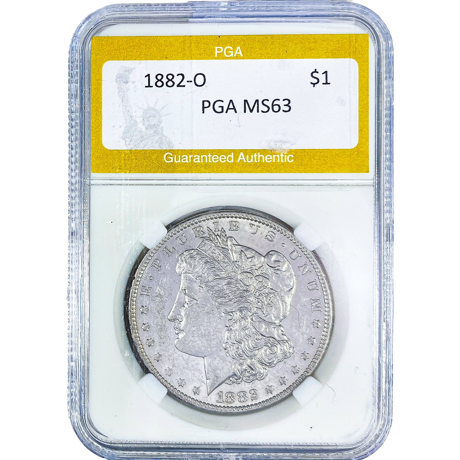 1882-O Morgan Silver Dollar PGA MS63: 1882-O Morgan Silver Dollar PGA MS63