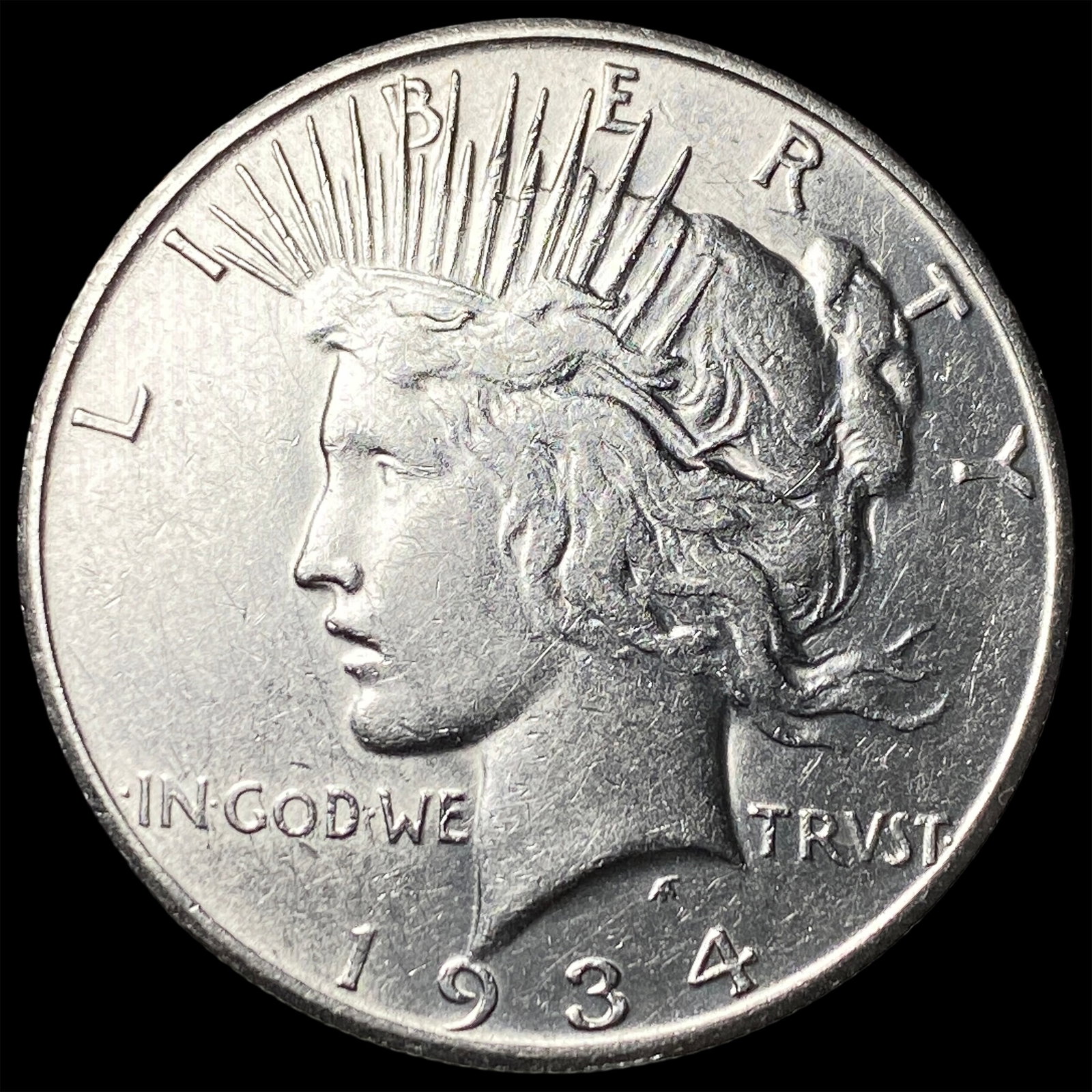 1934-S Silver Peace Dollar CHOICE AU: 1934-S Silver Peace Dollar CHOICE AU