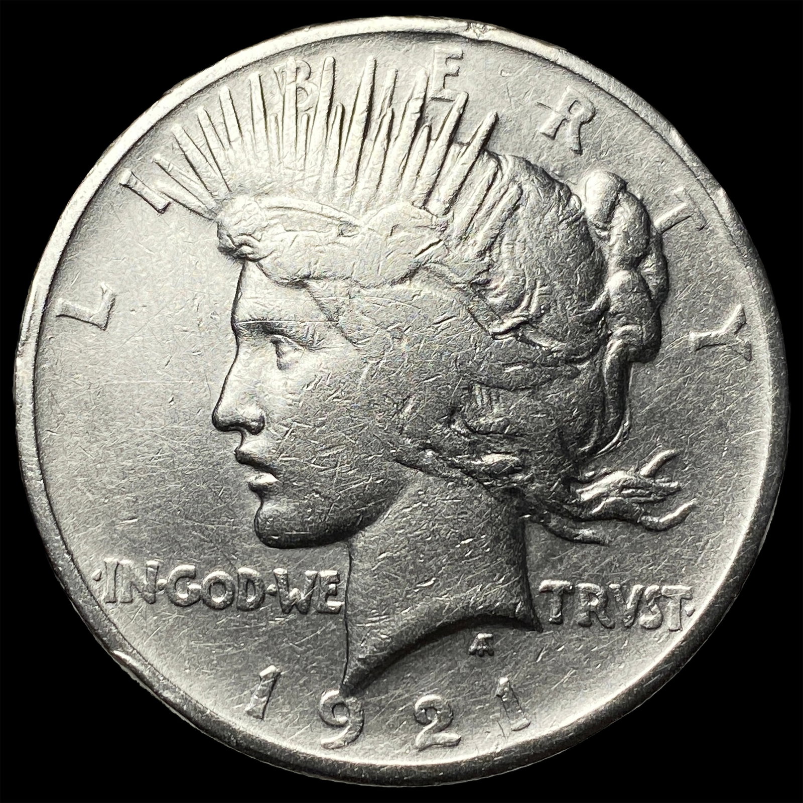 1921 Silver High Relief Peace Dollar CLOSELY UNCIRCULATED: 1921 Silver High Relief Peace Dollar CLOSELY UNCIRCULATED
