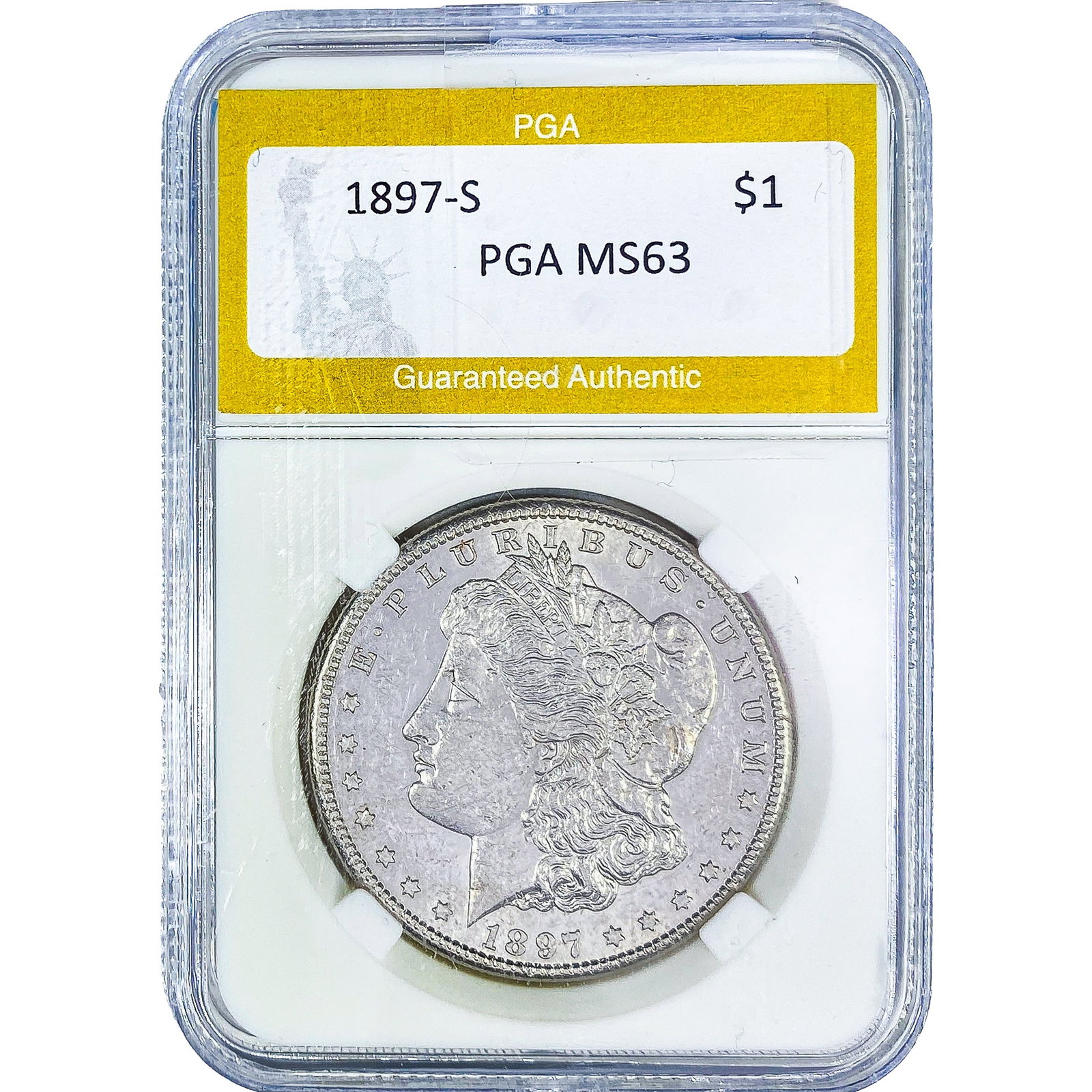 1897-S Morgan Silver Dollar PGA MS63: 1897-S Morgan Silver Dollar PGA MS63