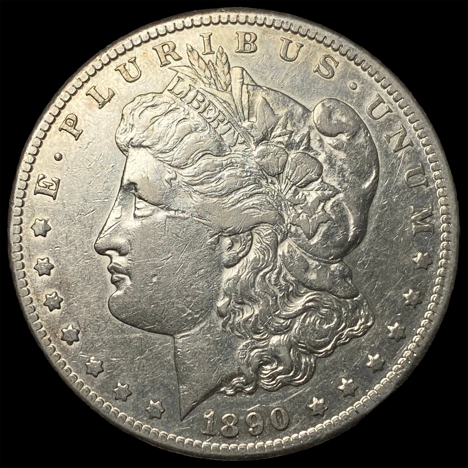 1890-CC Silver Morgan Dollar CLOSELY UNCIRCULATED: 1890-CC Silver Morgan Dollar CLOSELY UNCIRCULATED