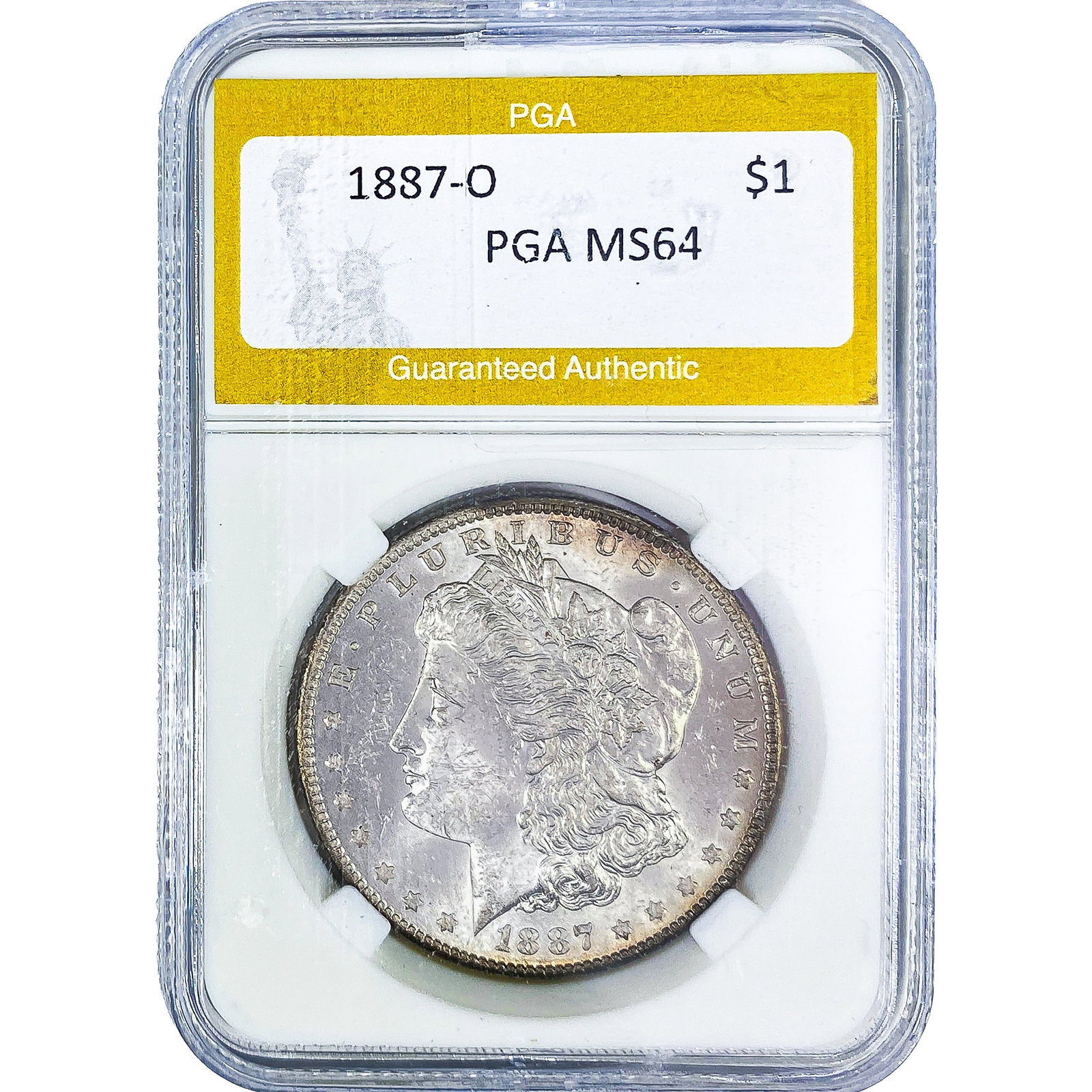 1887-O Morgan Silver Dollar PGA MS64: 1887-O Morgan Silver Dollar PGA MS64