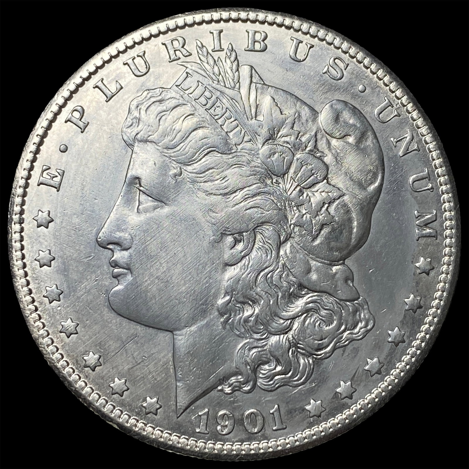 1901-S Silver Morgan Dollar NEARLY UNCIRCULATED: 1901-S Silver Morgan Dollar NEARLY UNCIRCULATED