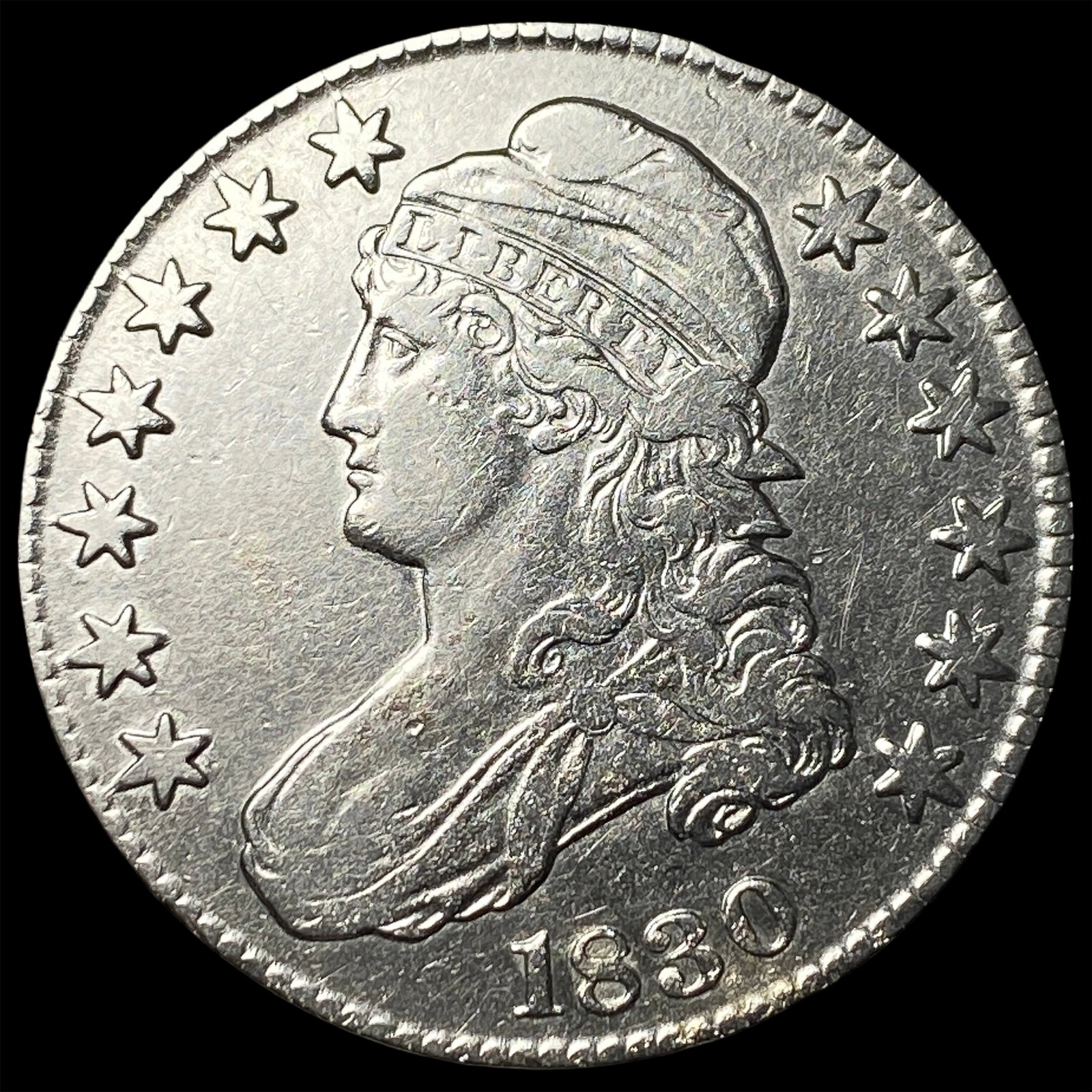 1830 Capped Bust Half Dollar CLOSELY UNCIRCULATED: 1830 Capped Bust Half Dollar CLOSELY UNCIRCULATED