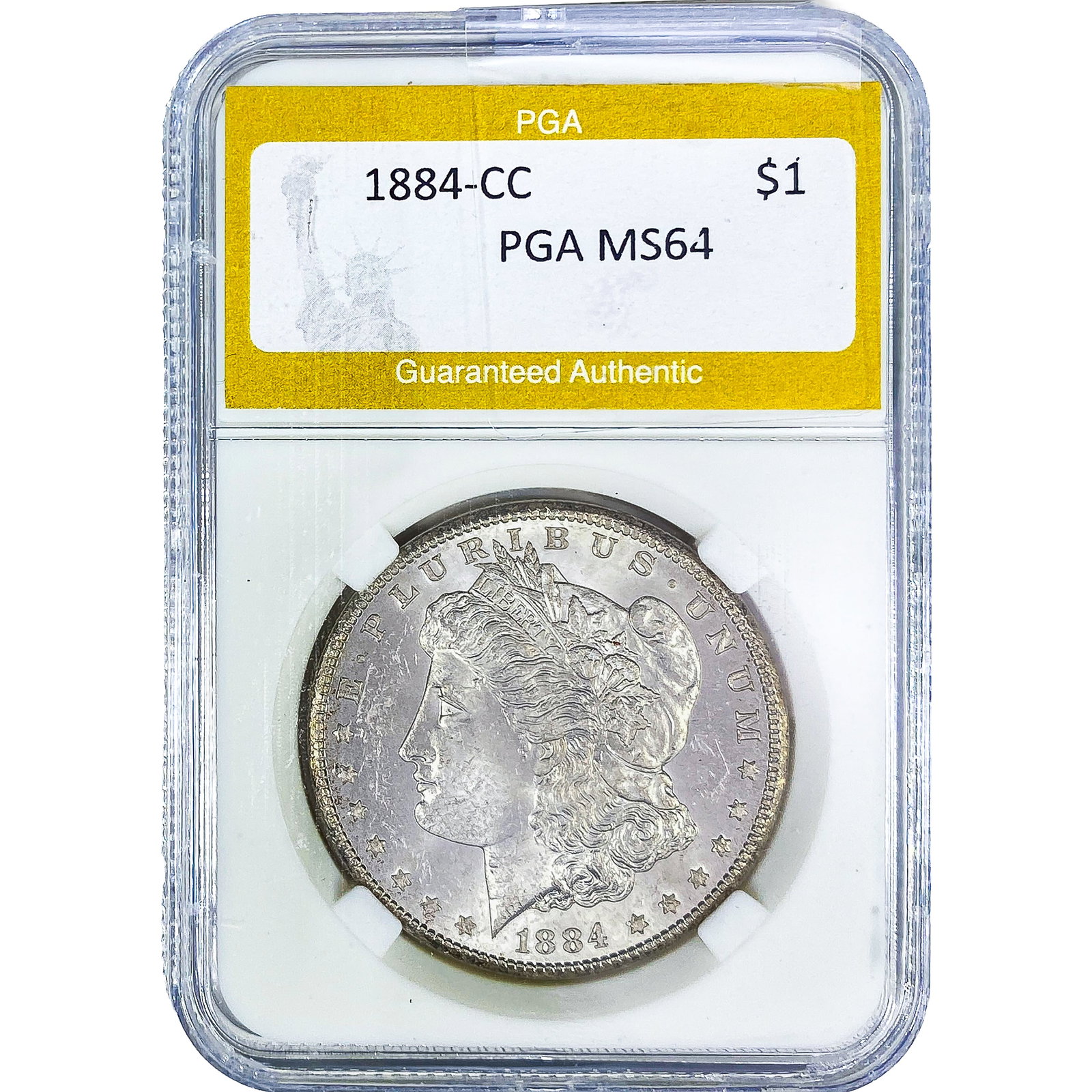 1884-CC Morgan Silver Dollar PGA MS64: 1884-CC Morgan Silver Dollar PGA MS64