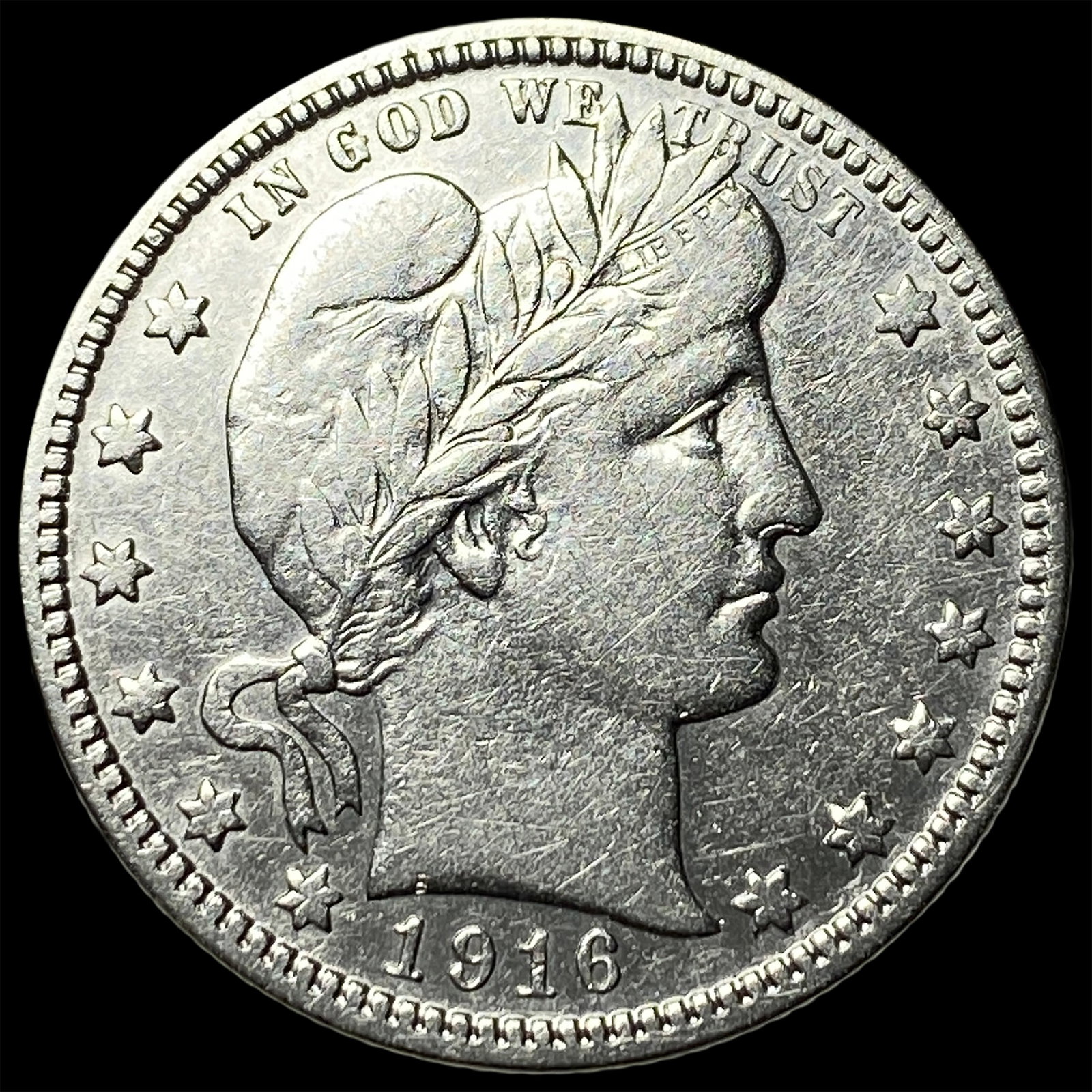 1916-S Silver Barber Quarter CLOSELY UNCIRCULATED: 1916-S Silver Barber Quarter CLOSELY UNCIRCULATED