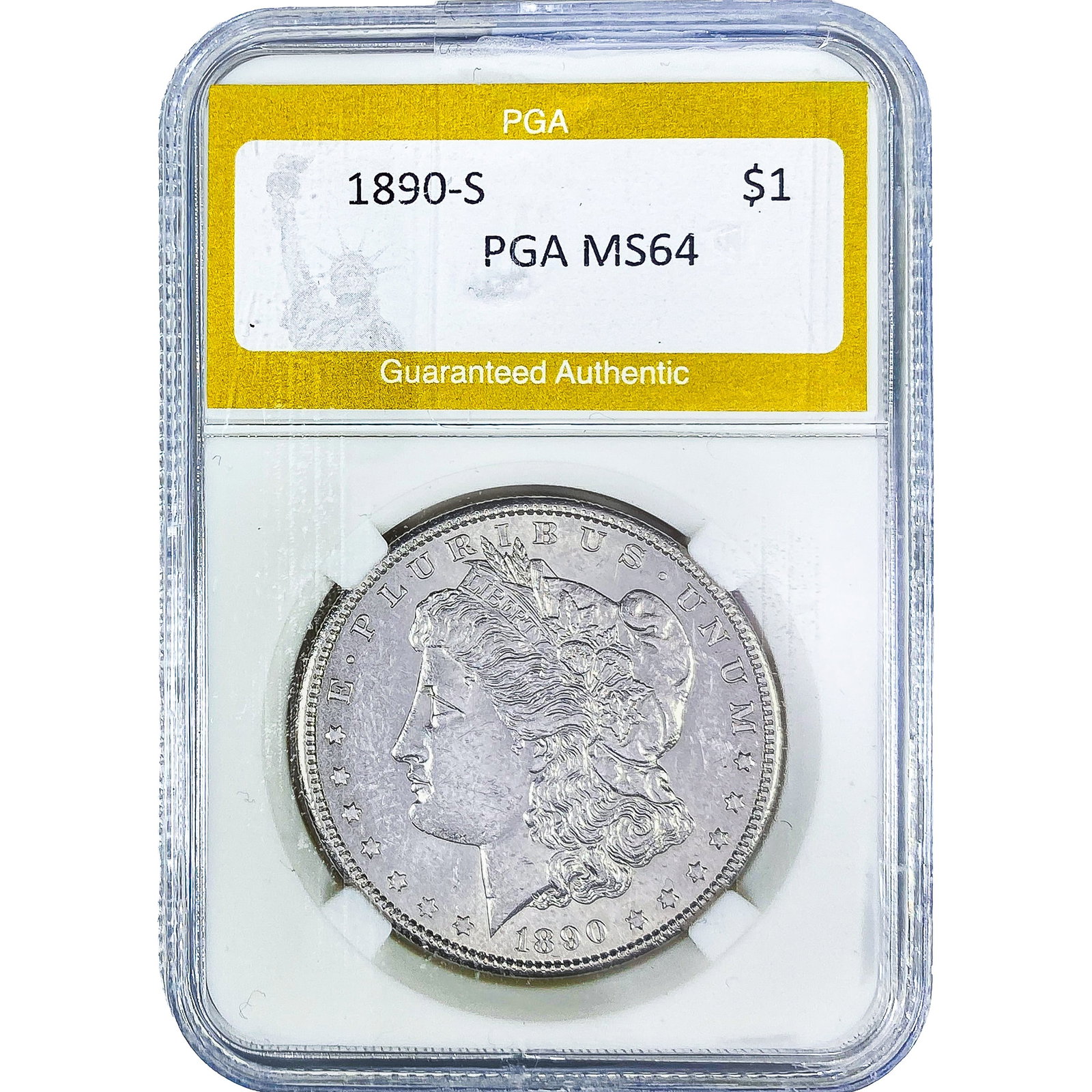 1890-S Morgan Silver Dollar PGA MS64: 1890-S Morgan Silver Dollar PGA MS64