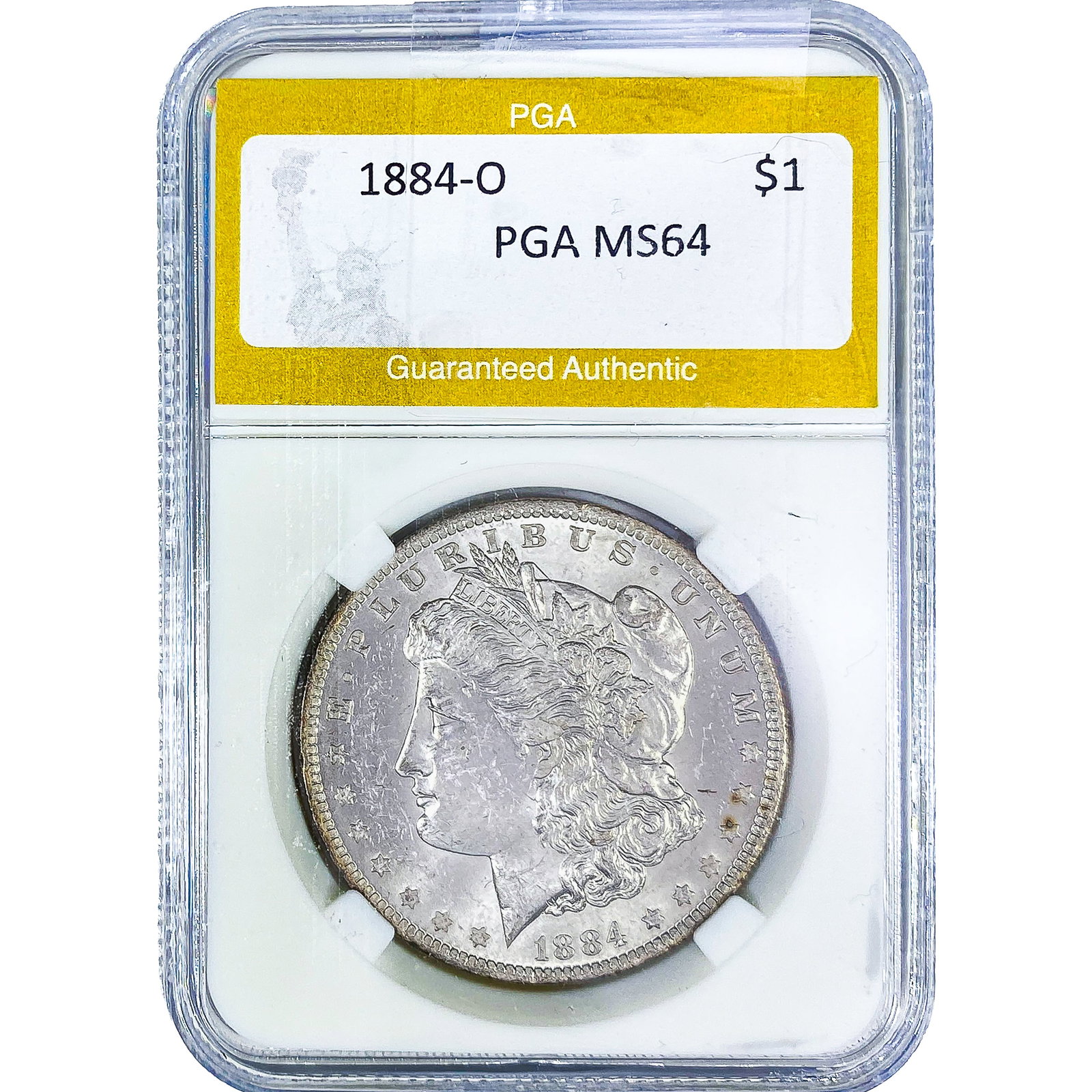 1884-O Morgan Silver Dollar PGA MS64: 1884-O Morgan Silver Dollar PGA MS64