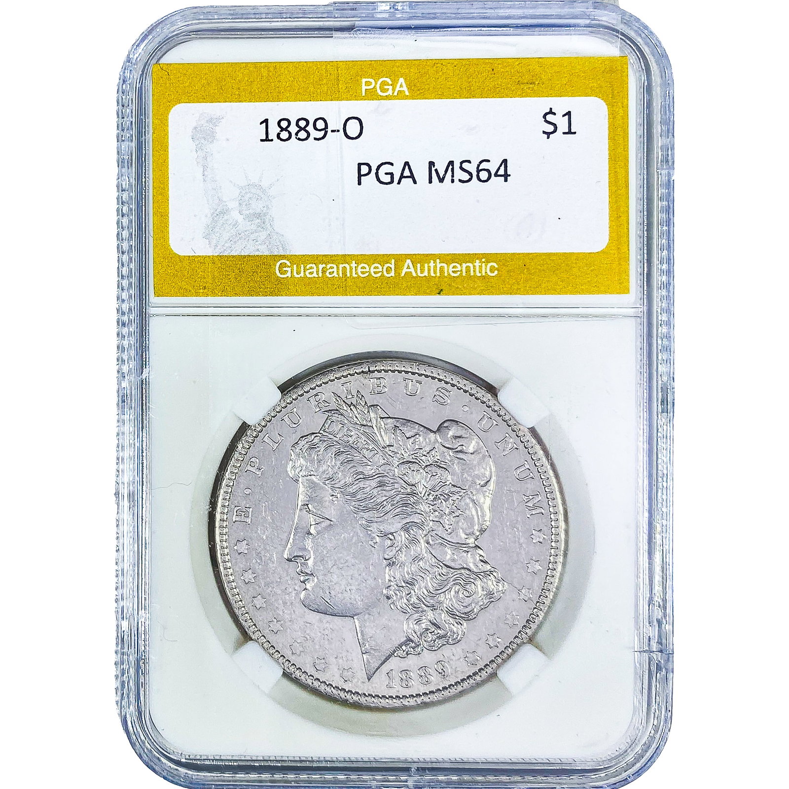 1889-O Morgan Silver Dollar PGA MS64: 1889-O Morgan Silver Dollar PGA MS64