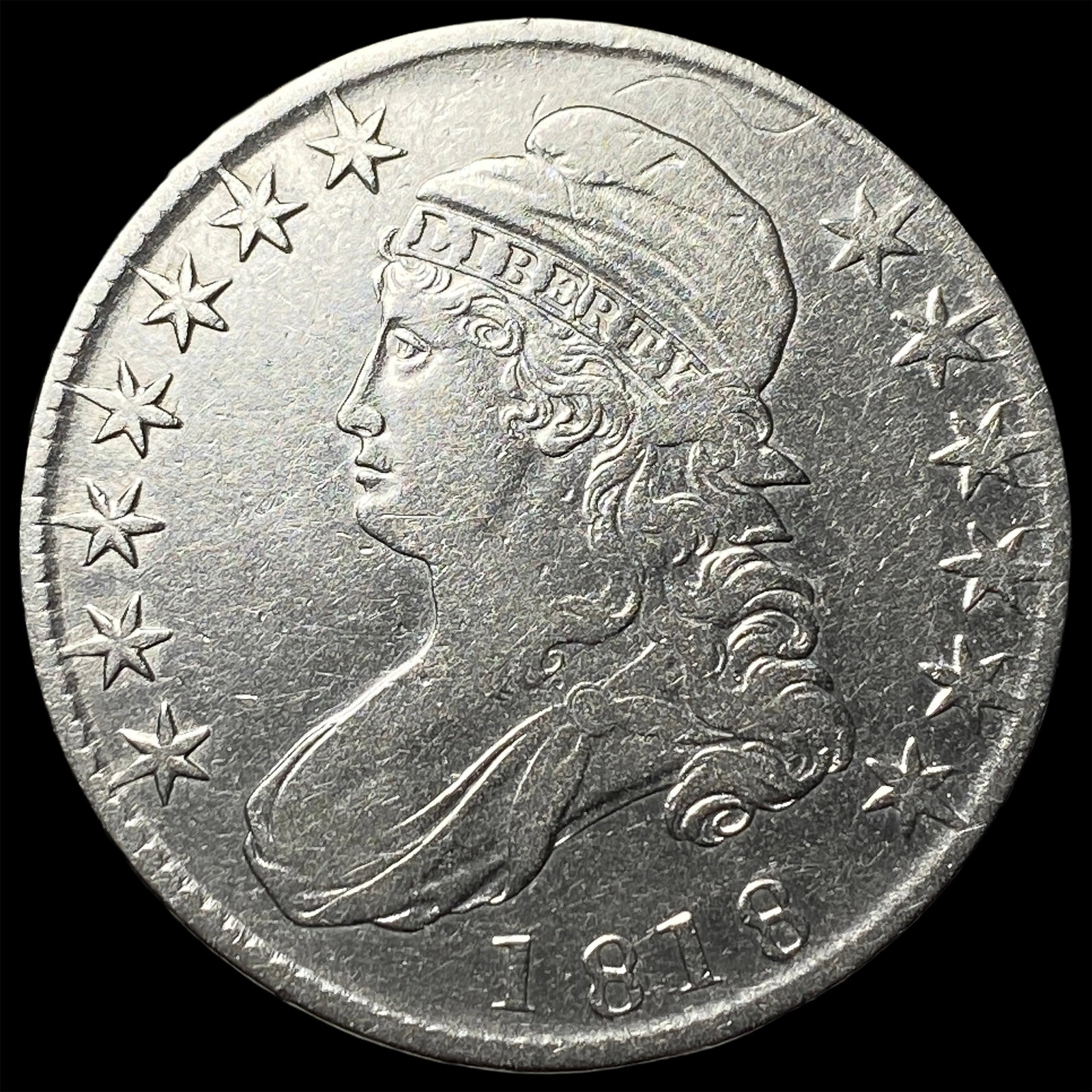 1818 Capped Bust Half Dollar NEARLY UNCIRCULATED: 1818 Capped Bust Half Dollar NEARLY UNCIRCULATED