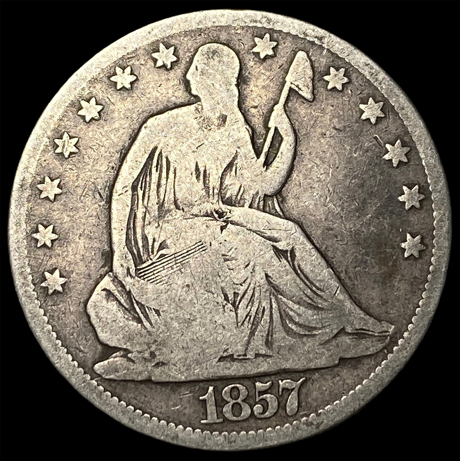 1857-O Silver Half Dollar LIGHTLY CIRCULATED: 1857-O Silver Half Dollar LIGHTLY CIRCULATED