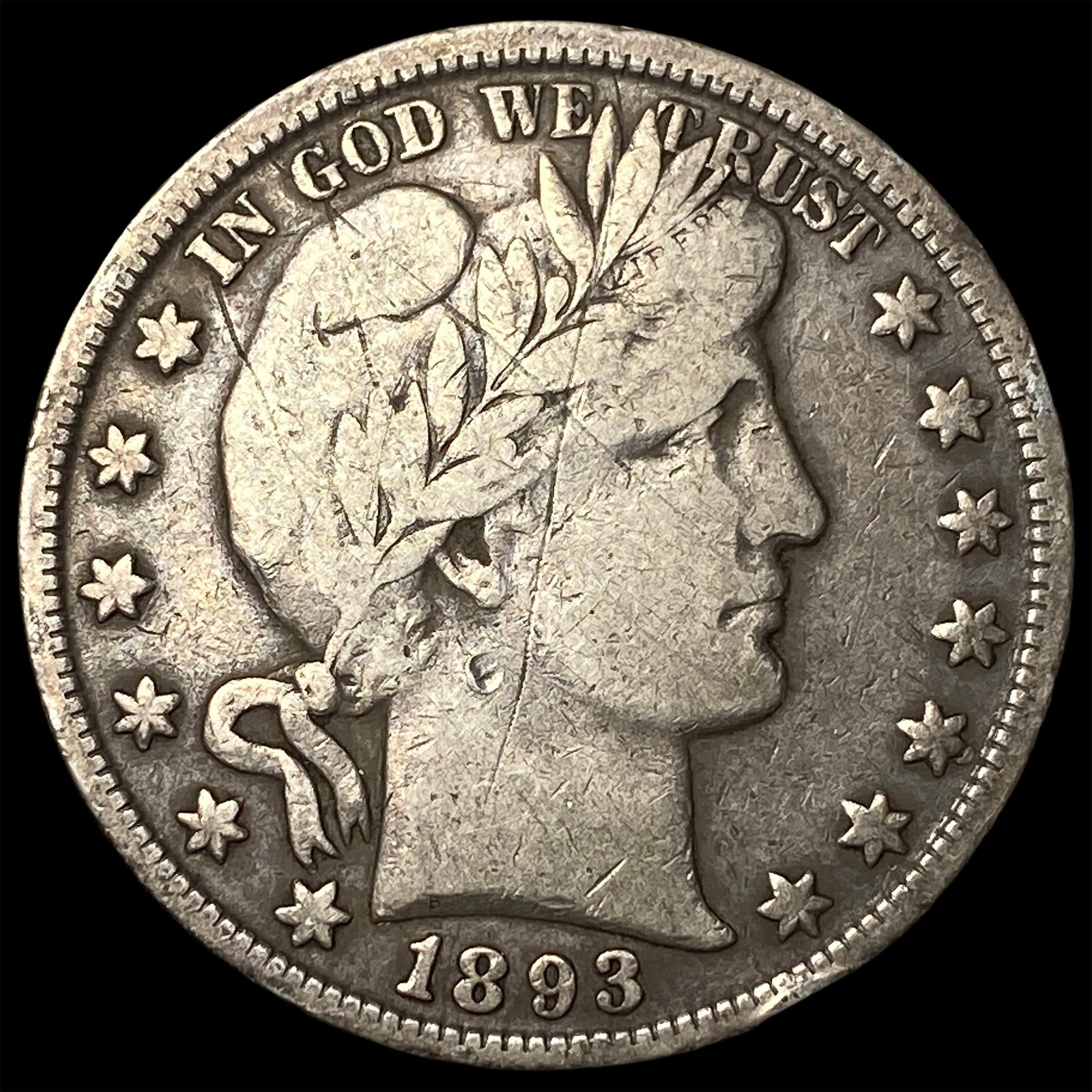 1893-O Silver Barber Half Dollar LIGHTLY CIRCULATED: 1893-O Silver Barber Half Dollar LIGHTLY CIRCULATED