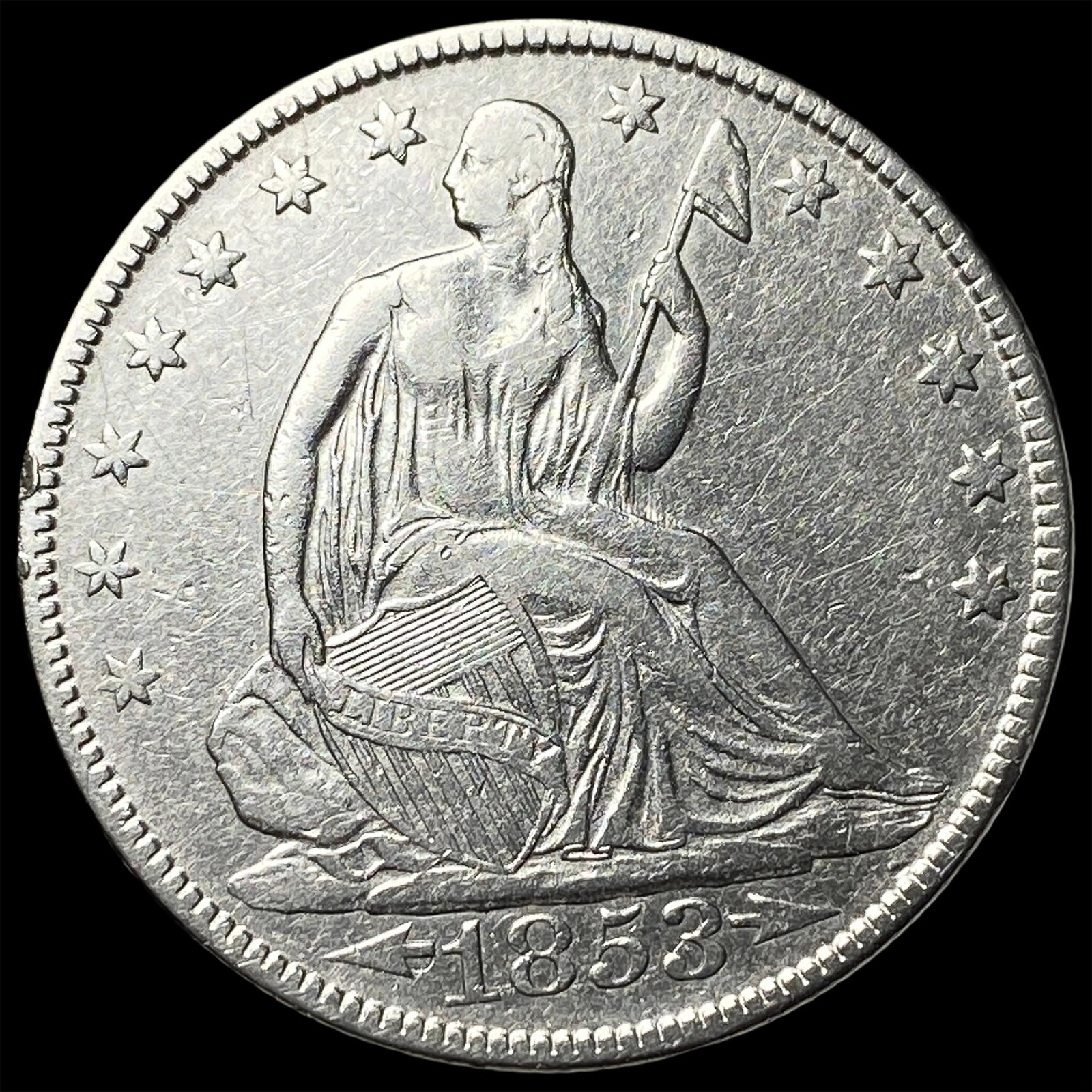 1853 Arrows Seated Liberty Half Dollar UNCIRCULATED: 1853 Arrows Seated Liberty Half Dollar UNCIRCULATED