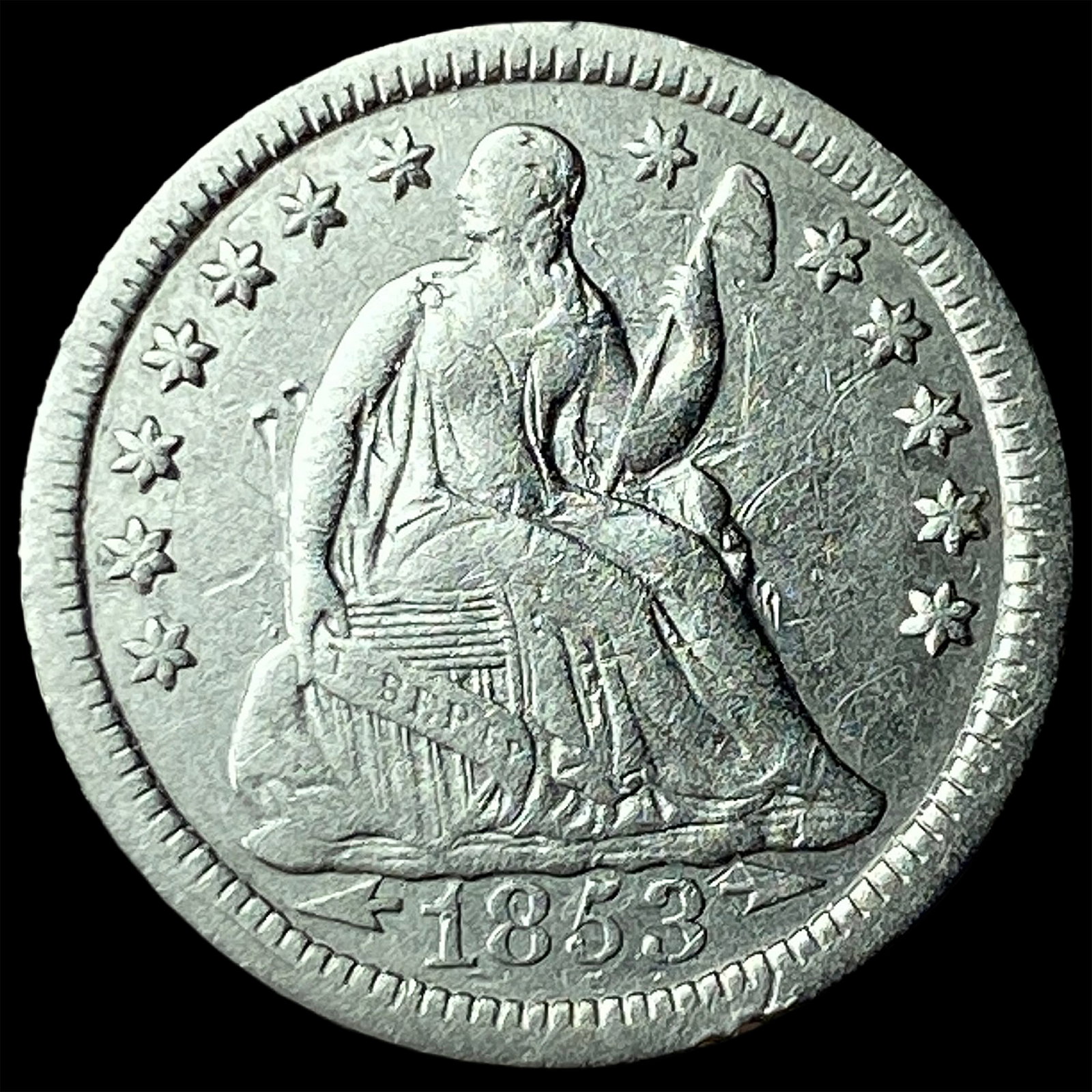 1853-O Silver Half Dime CLOSELY UNCIRCULATED: 1853-O Silver Half Dime CLOSELY UNCIRCULATED
