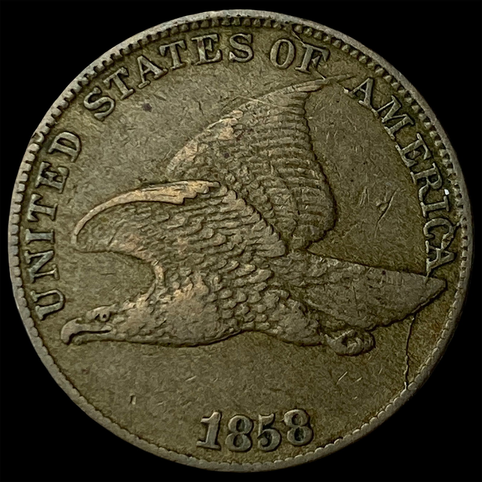 1858 Flying Eagle Cent CLOSELY UNCIRCULATED: 1858 Flying Eagle Cent CLOSELY UNCIRCULATED