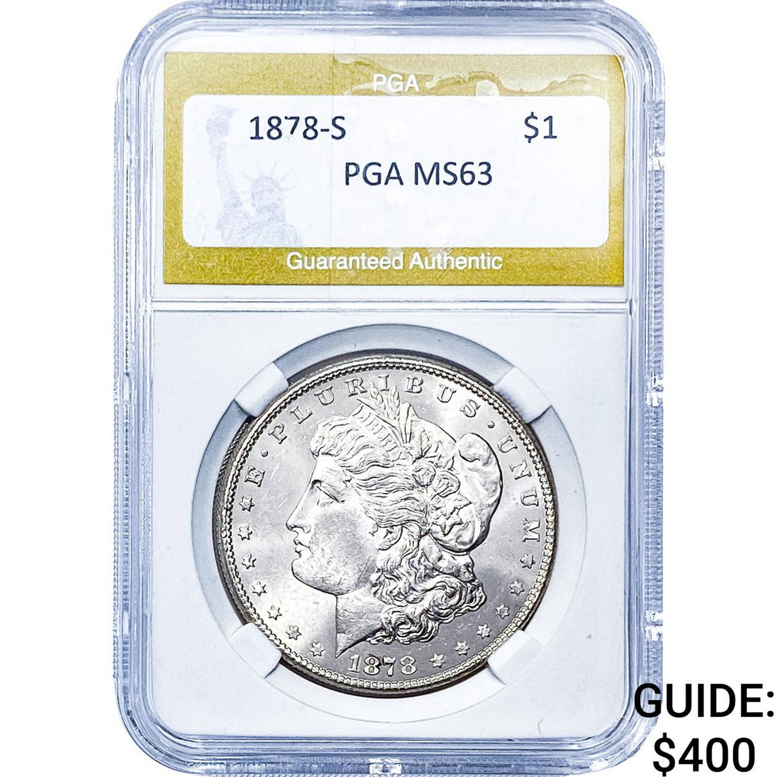 1878-S Morgan Silver Dollar PGA MS63: 1878-S Morgan Silver Dollar PGA MS63