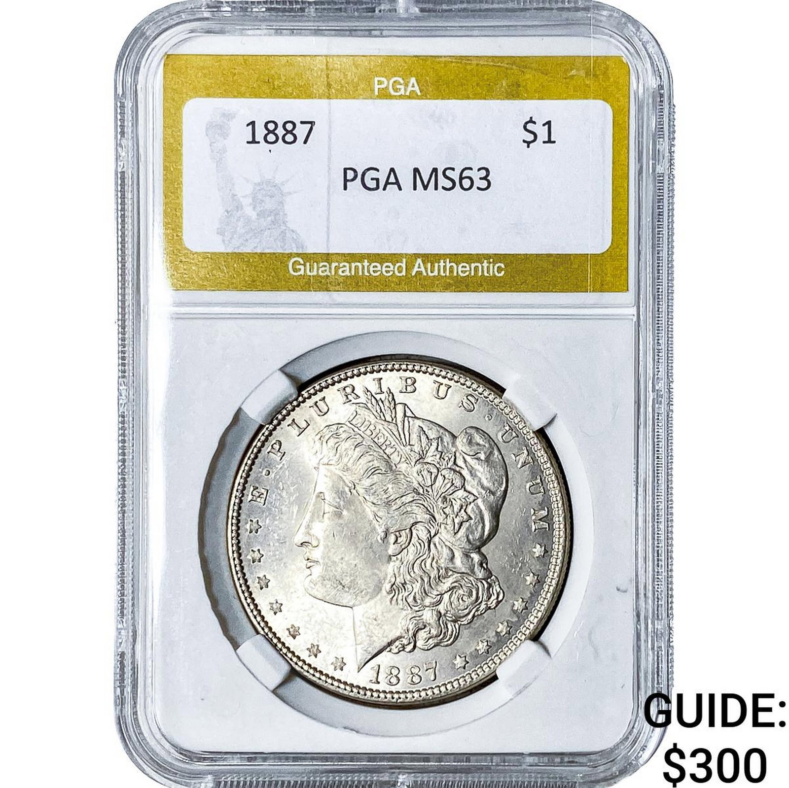1887 Morgan Silver Dollar PGA MS63: 1887 Morgan Silver Dollar PGA MS63