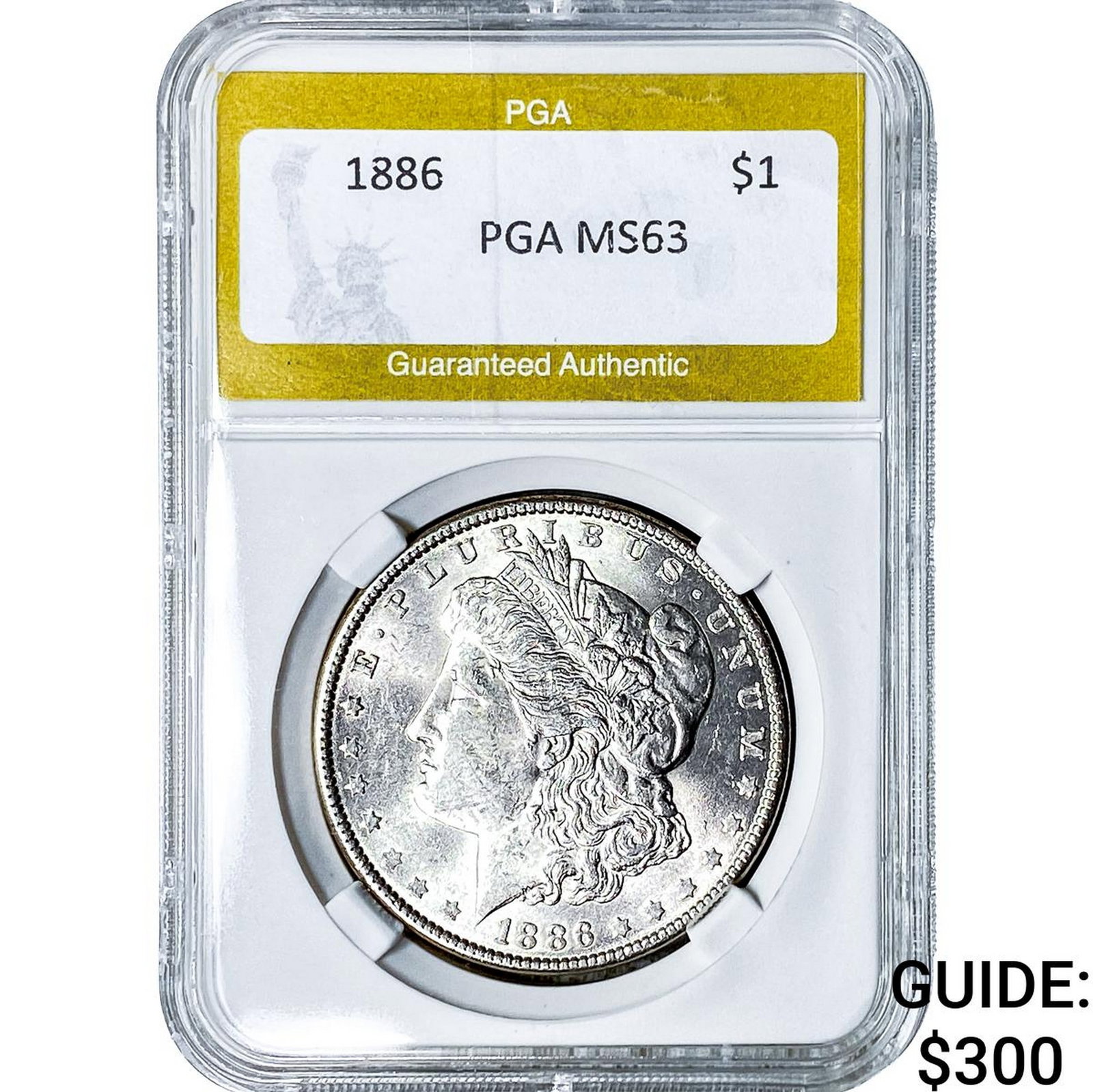 1886 Morgan Silver Dollar PGA MS63: 1886 Morgan Silver Dollar PGA MS63