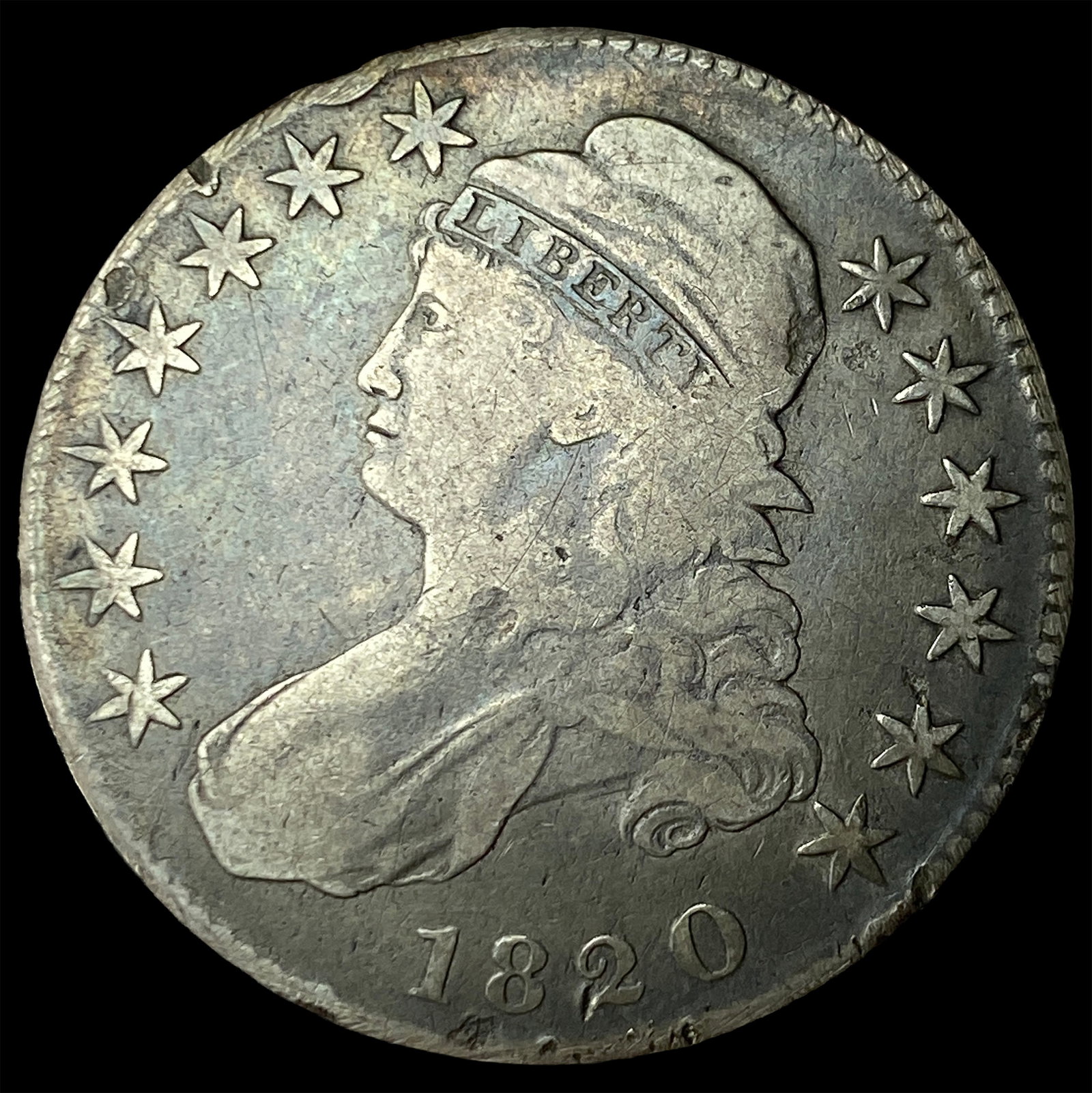 1820 Capped Bust Half Dollar LIGHTLY CIRCULATED: 1820 Capped Bust Half Dollar LIGHTLY CIRCULATED