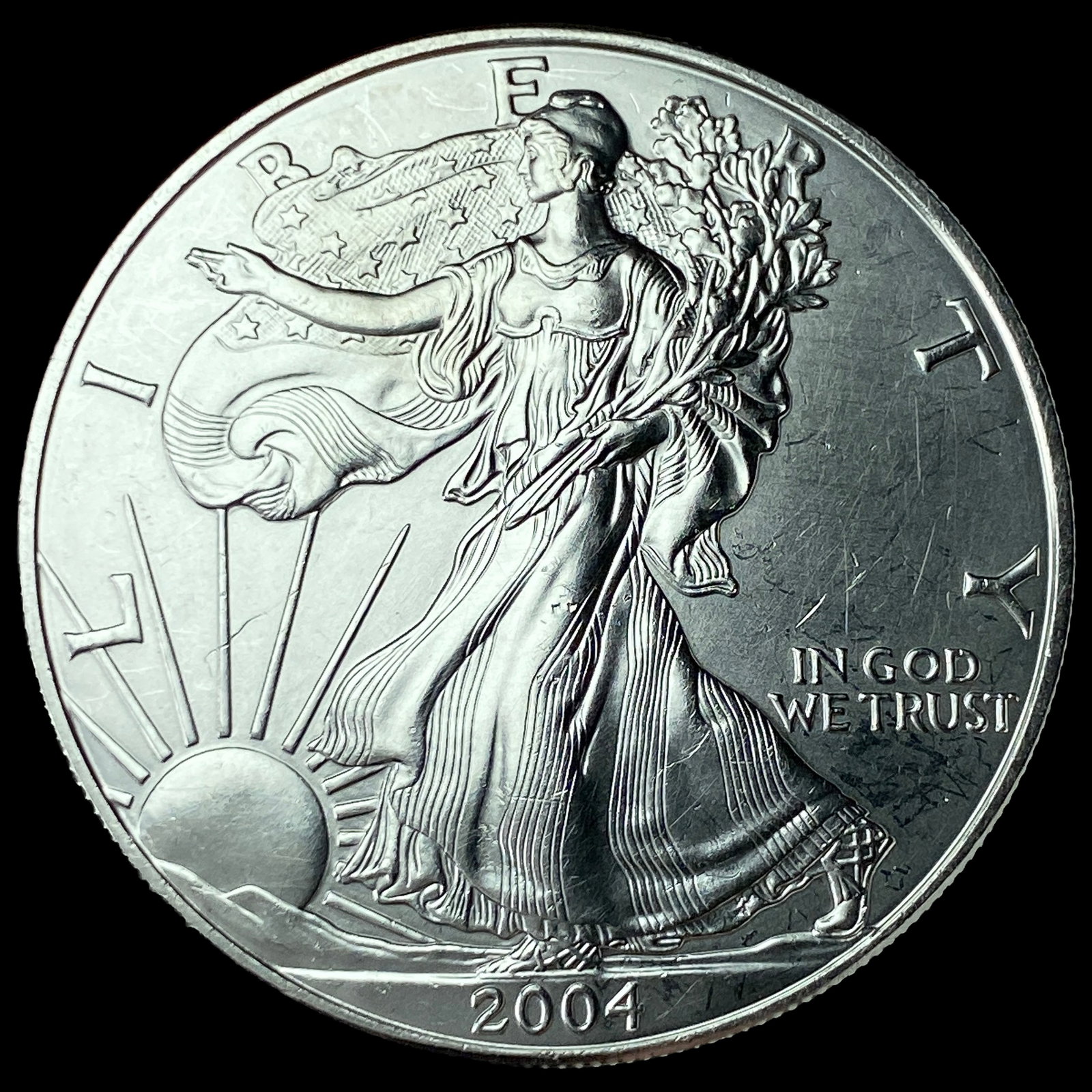 2004 1 oz Silver American Eagle $1 GEM BU (1 of 2)