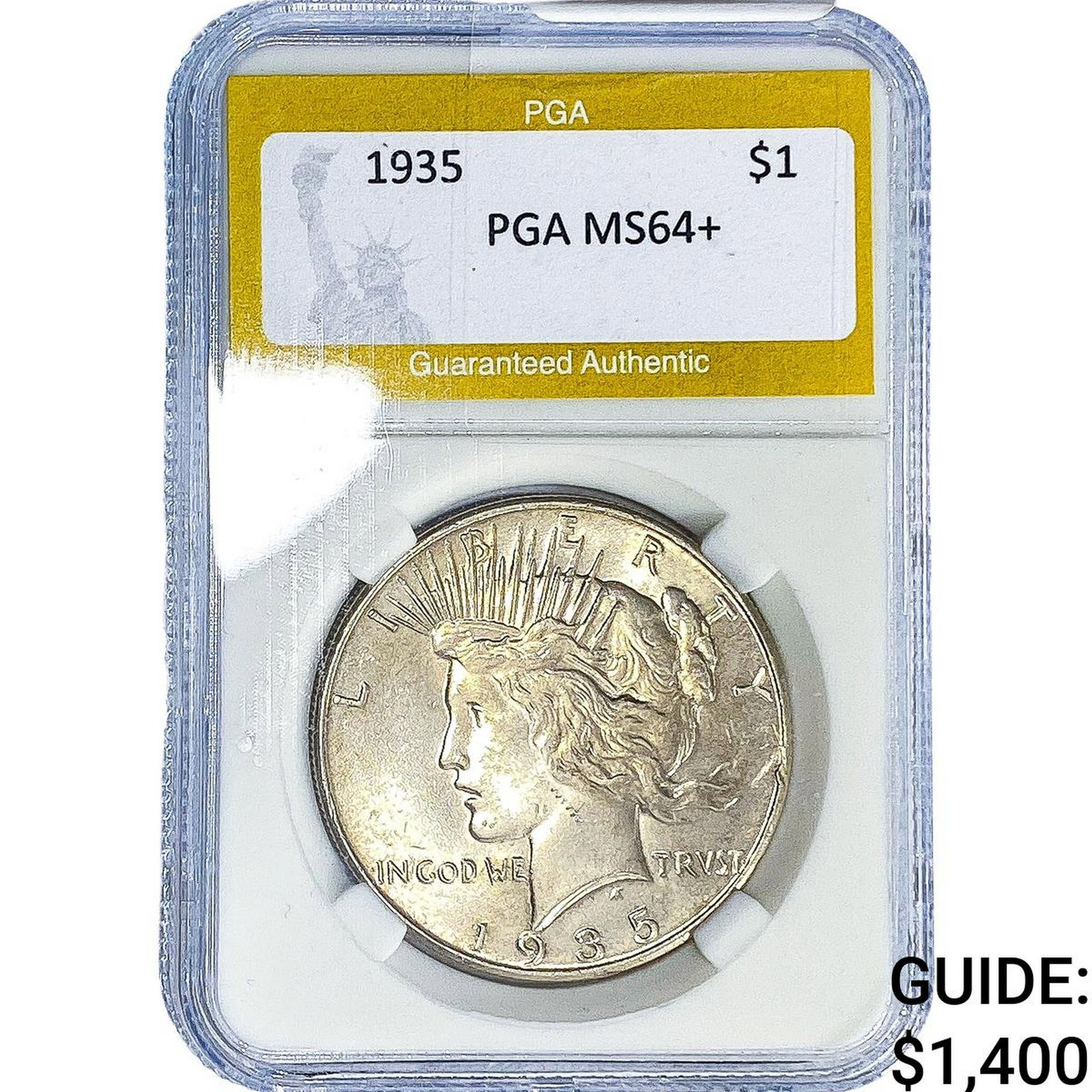 1935 Silver Peace Dollar PGA MS64+: 1935 Silver Peace Dollar PGA MS64+