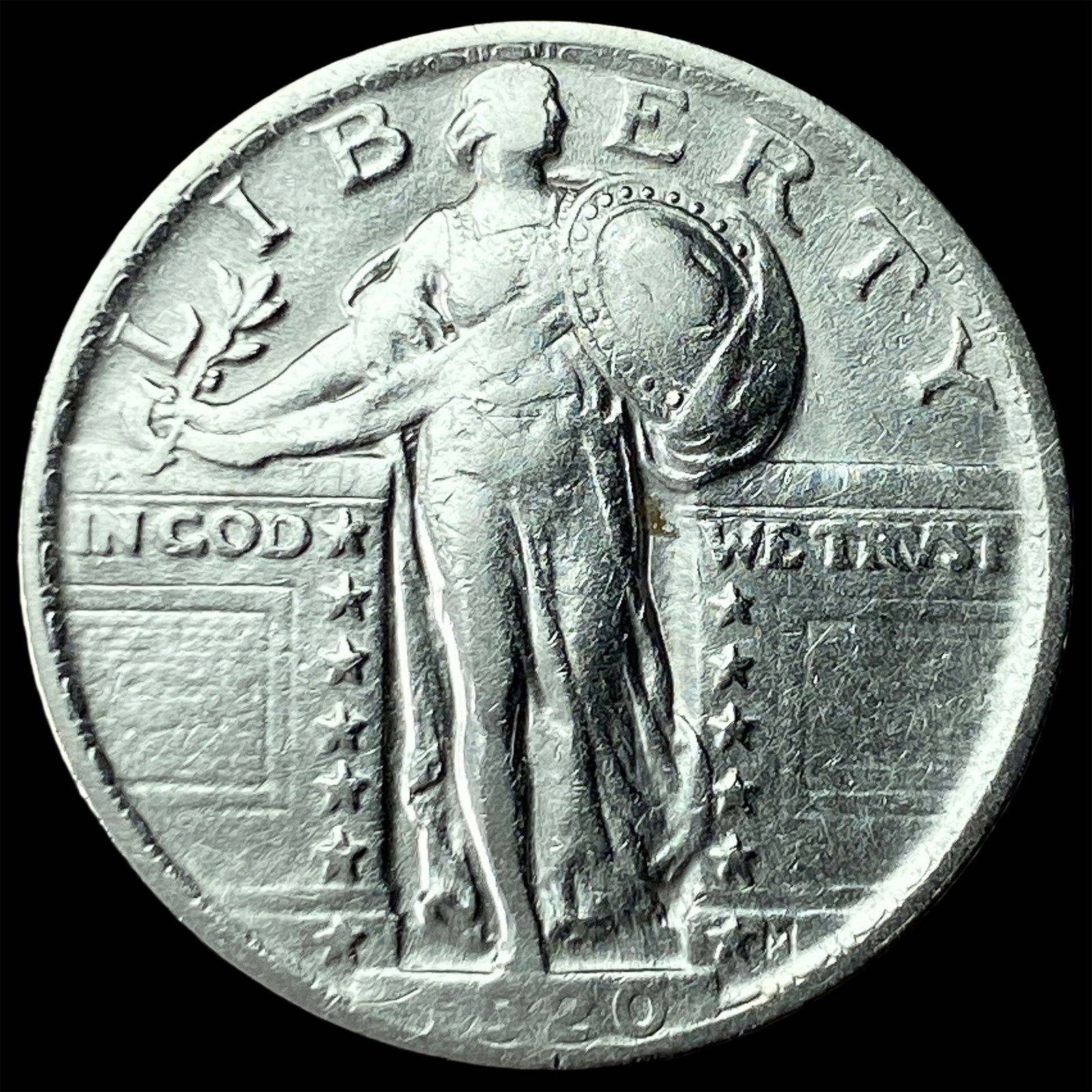 1920 Silver Standing Liberty Quarter CHOICE AU: 1920 Silver Standing Liberty Quarter CHOICE AU