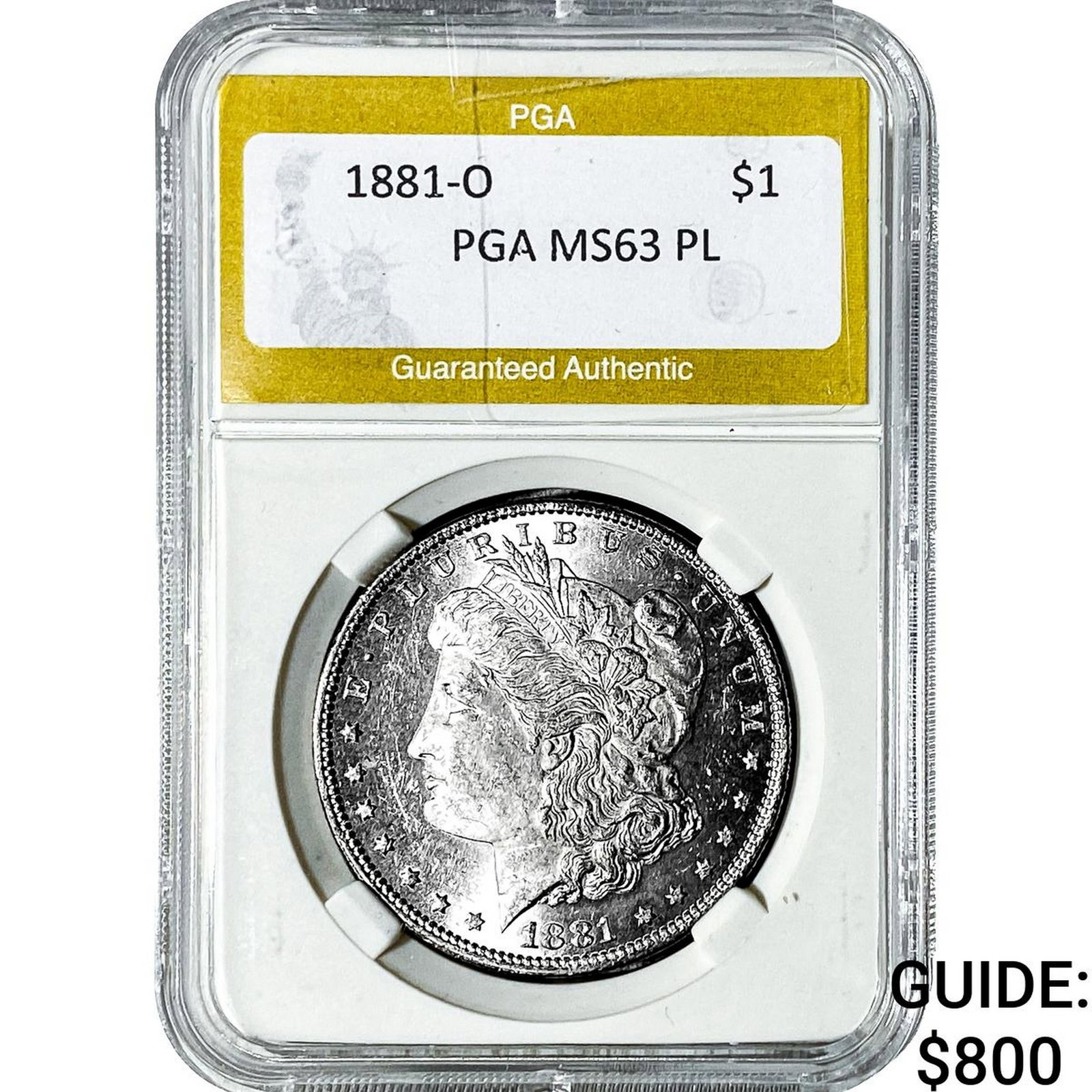 1881-O Morgan Silver Dollar PGA MS63 PL: 1881-O Morgan Silver Dollar PGA MS63 PL