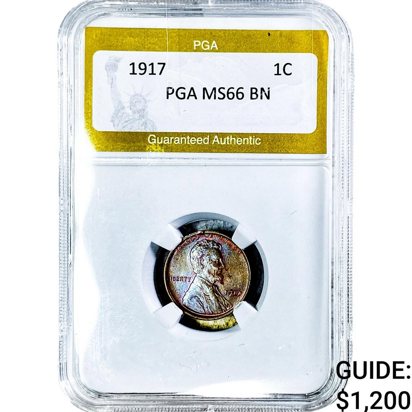 1917 Wheat Cent PGA MS66 BN: 1917 Wheat Cent PGA MS66 BN