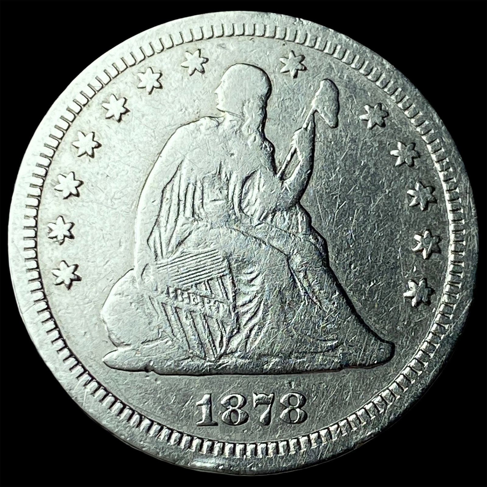 1878-CC Silver Quarter Dollar CLOSELY UNCIRCULATED: 1878-CC Silver Quarter Dollar CLOSELY UNCIRCULATED