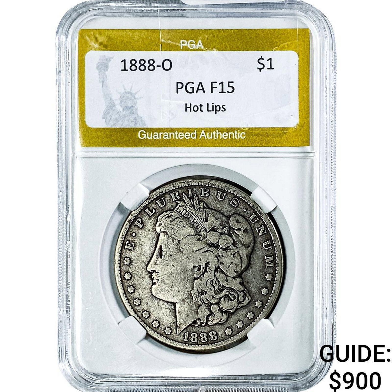 1885-O Morgan Silver Dollar PGA F15 Hot Lips: 1885-O Morgan Silver Dollar PGA F15 Hot Lips