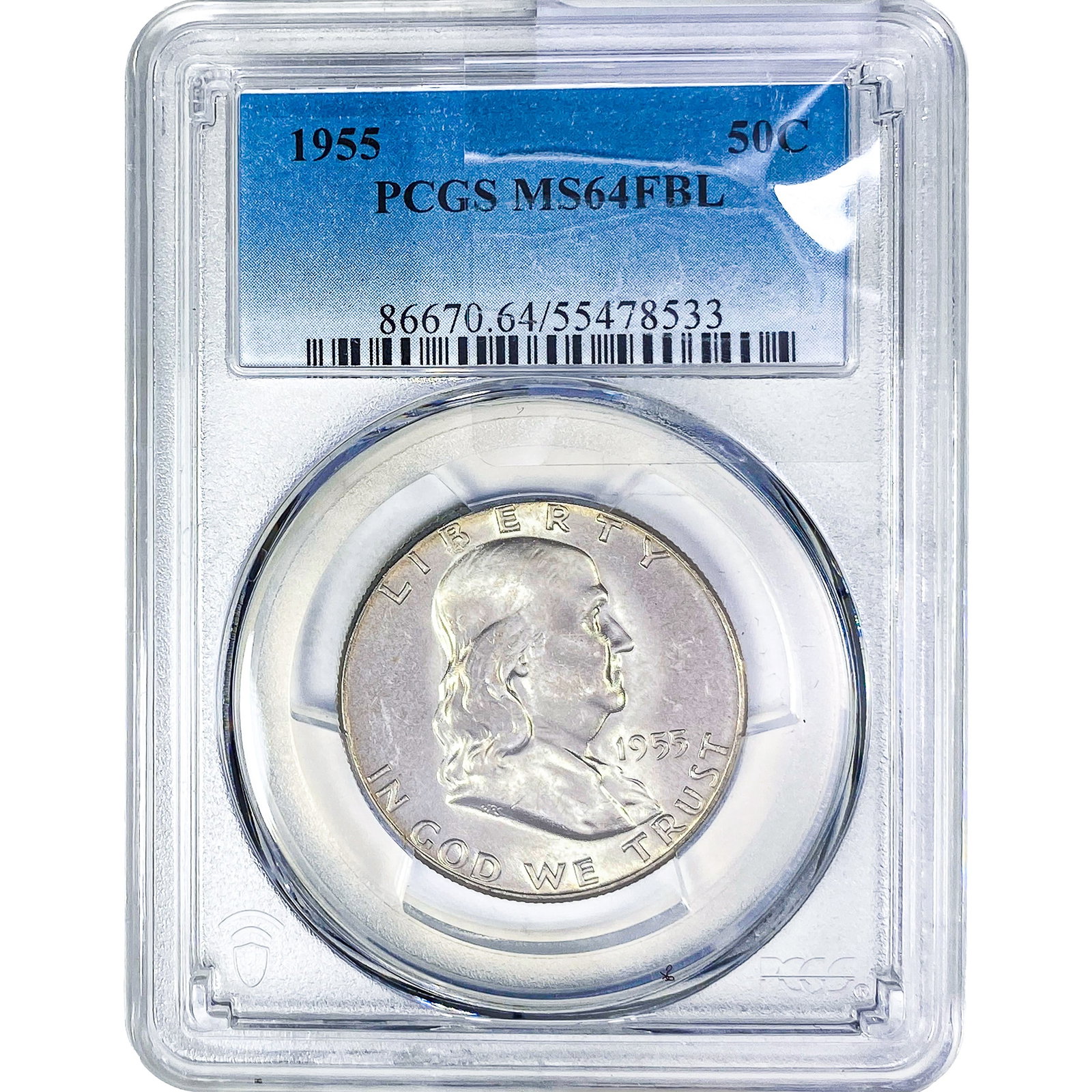 1955 Franklin Half Dollar PCGS MS64 FBL (1 of 2)