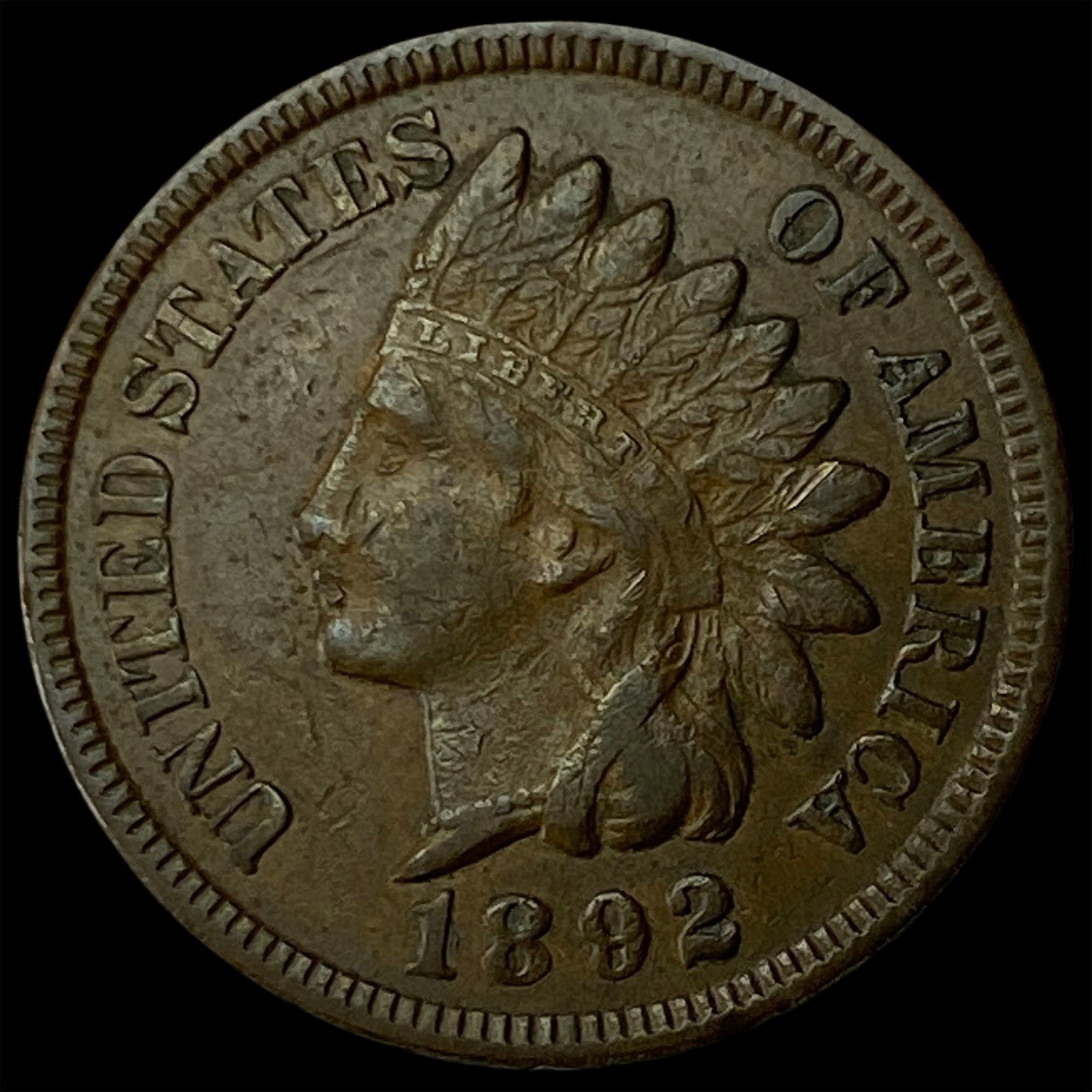 1892 Indian Head Cent CLOSELY UNCIRCULATED: 1892 Indian Head Cent CLOSELY UNCIRCULATED