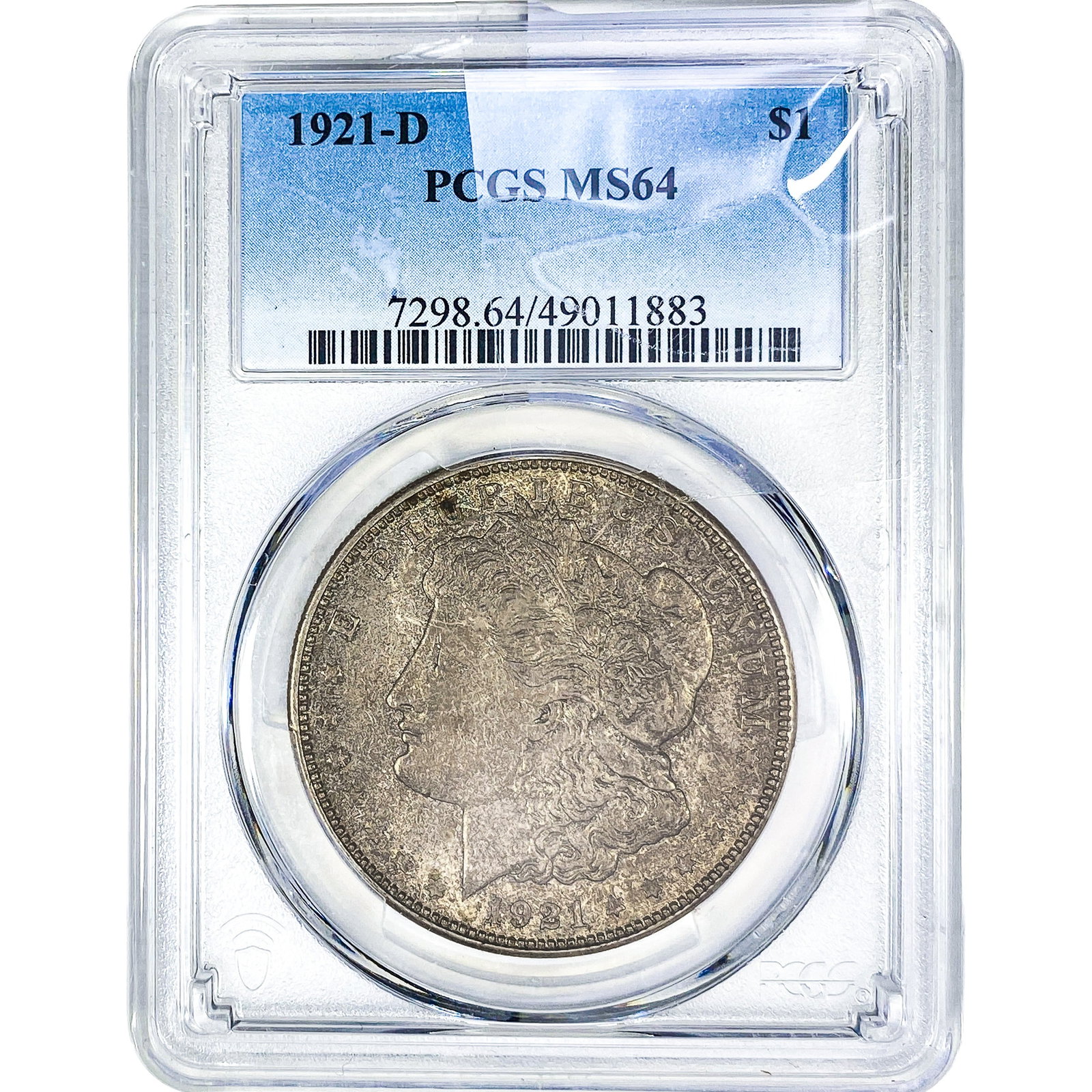1921-D Morgan Silver Dollar PCGS MS64: 1921-D Morgan Silver Dollar PCGS MS64