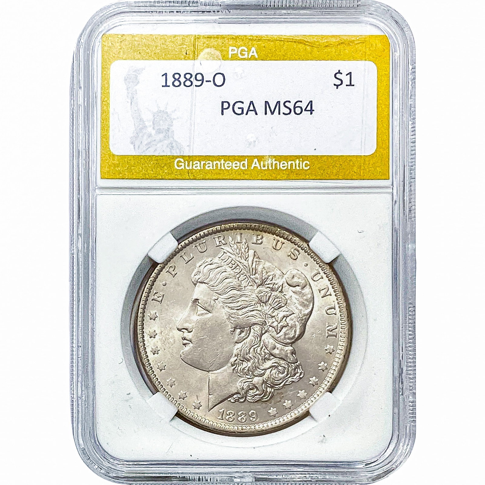 1889-O Morgan Silver Dollar PGA MS64: 1889-O Morgan Silver Dollar PGA MS64