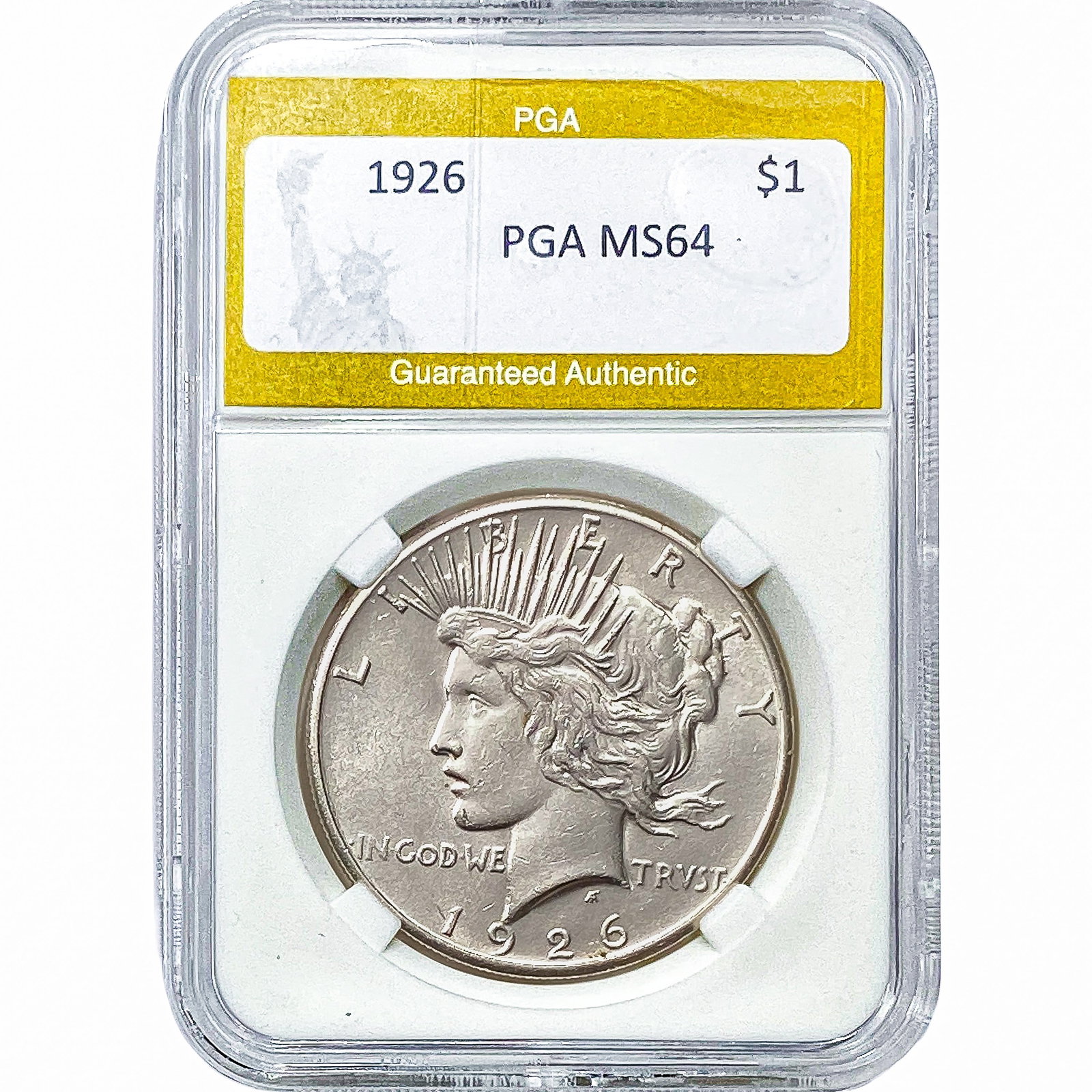 1926 Silver Peace Dollar PGA MS64: 1926 Silver Peace Dollar PGA MS64