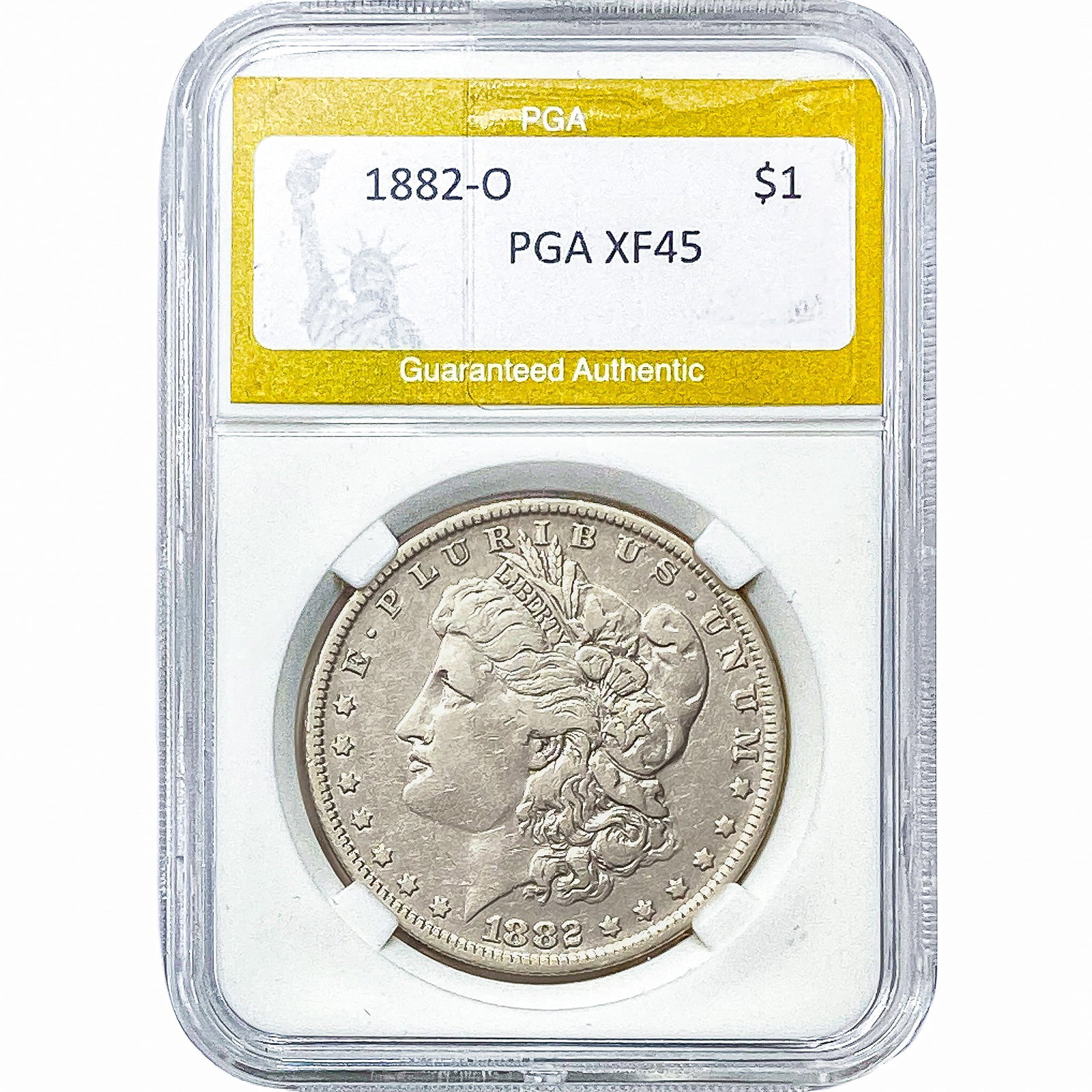 1882-O Morgan Silver Dollar PGA XF45: 1882-O Morgan Silver Dollar PGA XF45