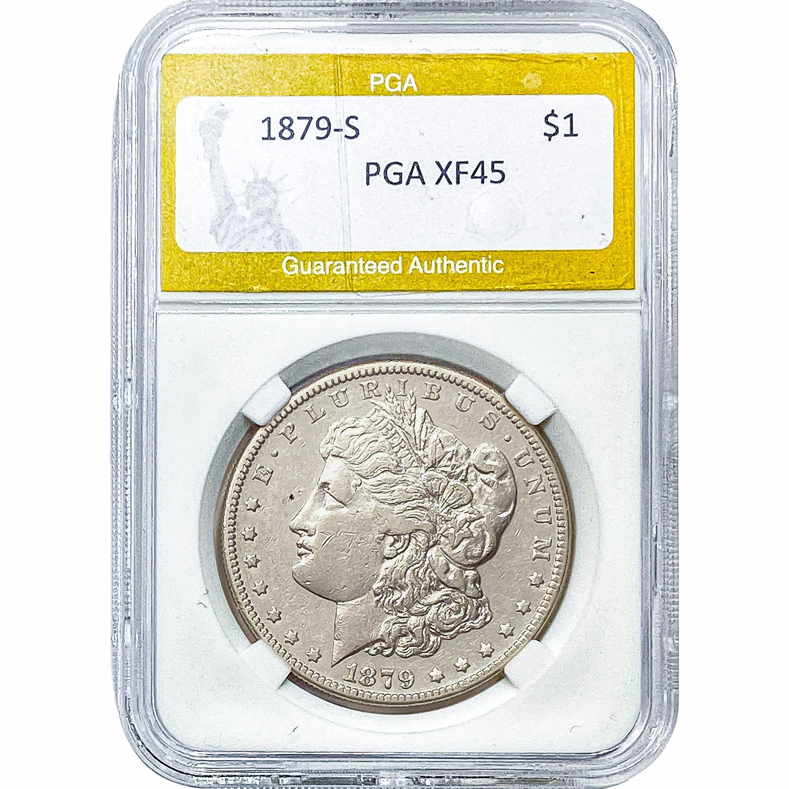 1879-S Morgan Silver Dollar PGA XF45: 1879-S Morgan Silver Dollar PGA XF45