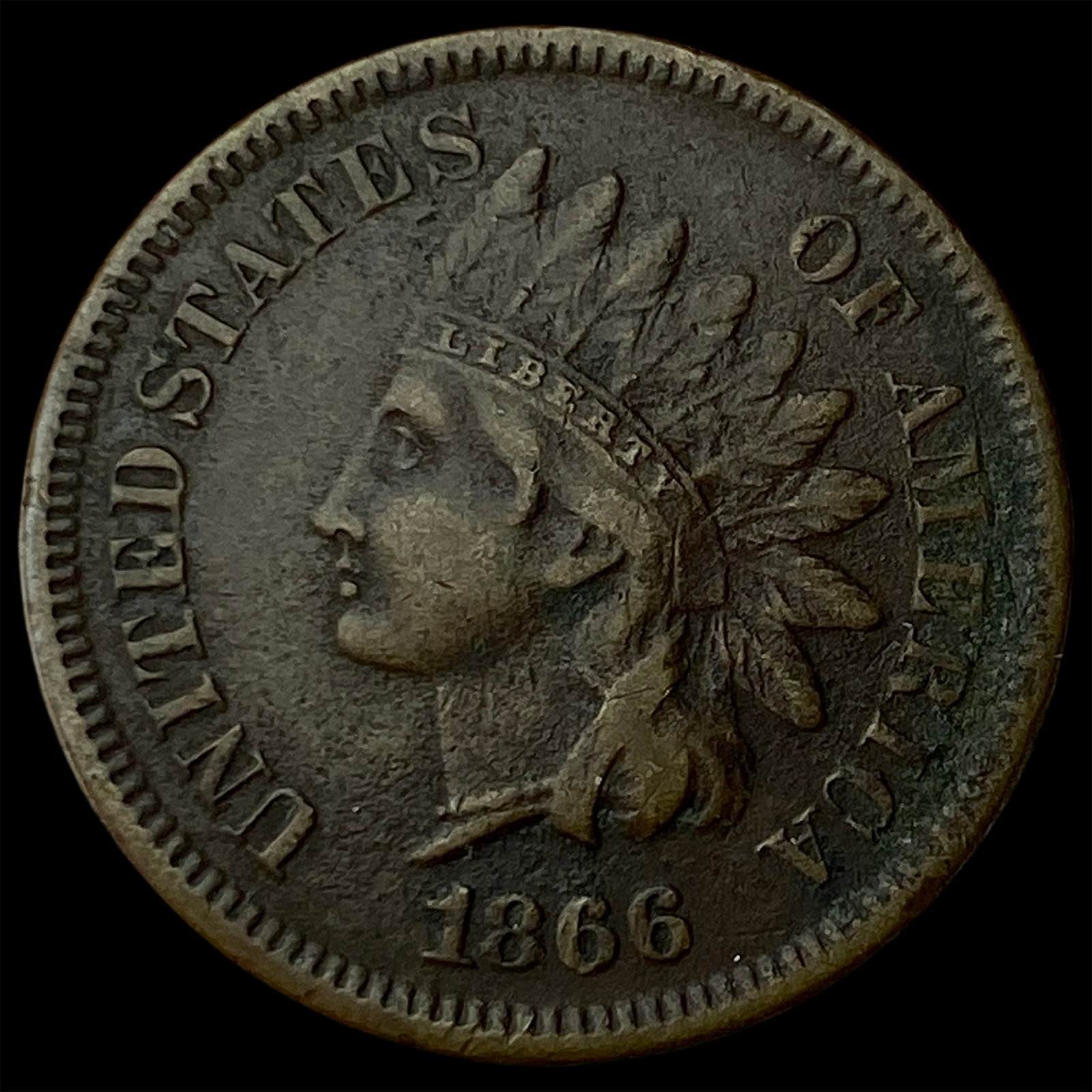 1866 Indian Head Cent CLOSELY UNCIRCULATED: 1866 Indian Head Cent CLOSELY UNCIRCULATED