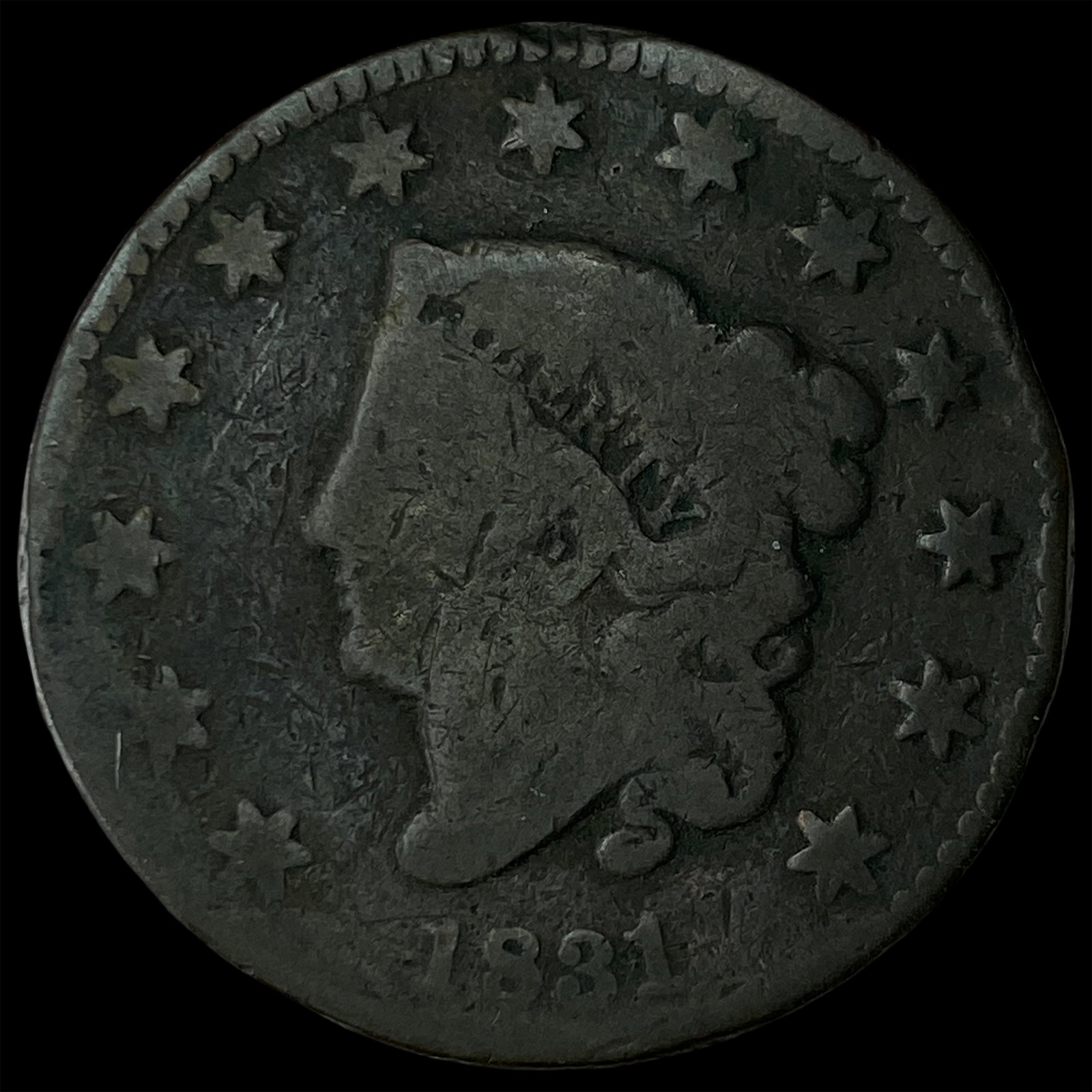 1831 Coronet Head Large Cent NICELY CIRCULATED: 1831 Coronet Head Large Cent NICELY CIRCULATED