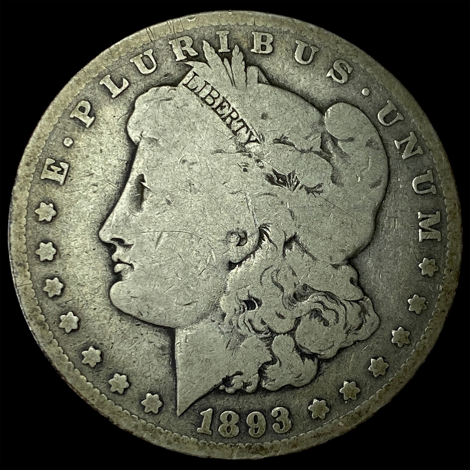 1893-CC Silver Morgan Dollar LIGHTLY CIRCULATED: 1893-CC Silver Morgan Dollar LIGHTLY CIRCULATED
