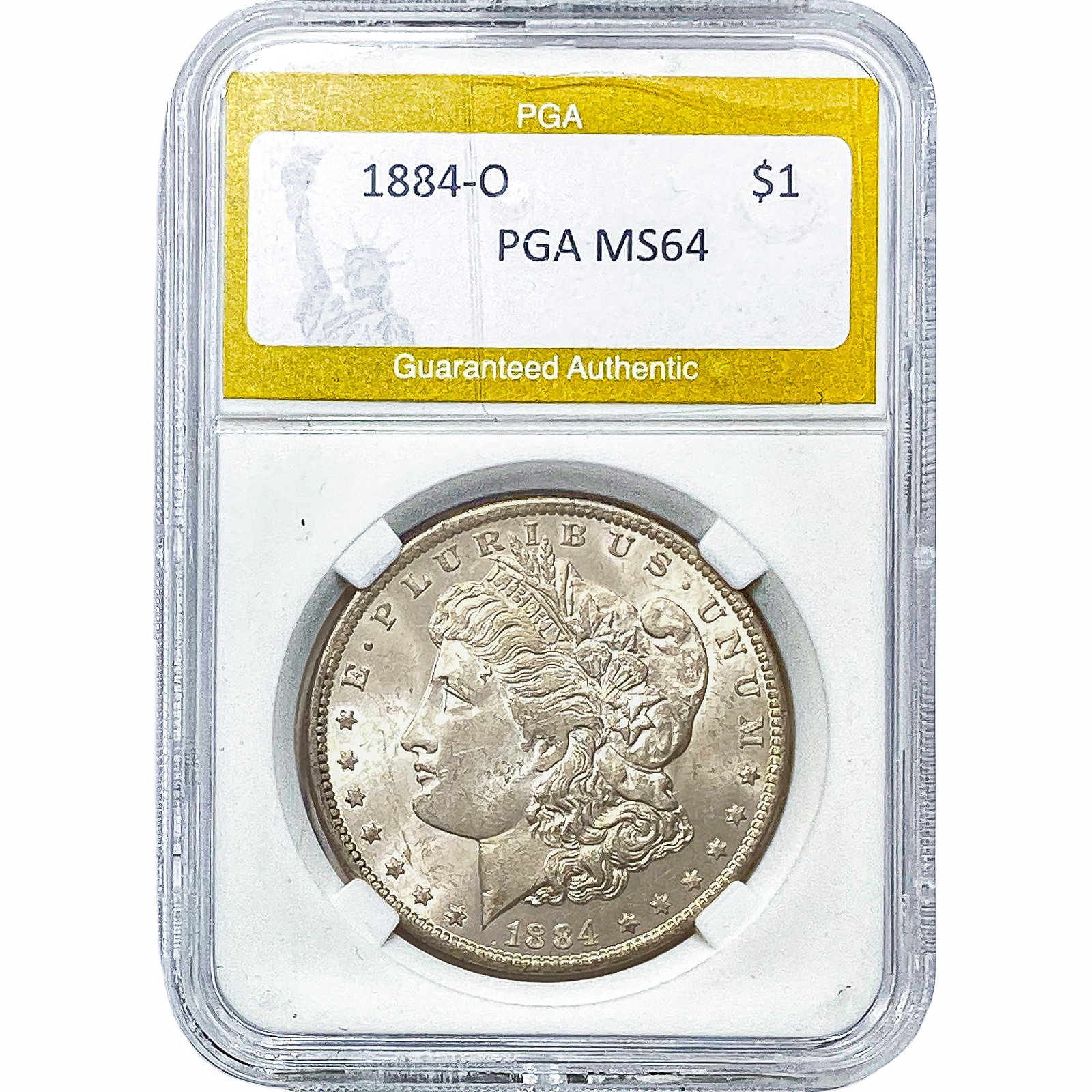 1884-O Morgan Silver Dollar PGA MS64: 1884-O Morgan Silver Dollar PGA MS64