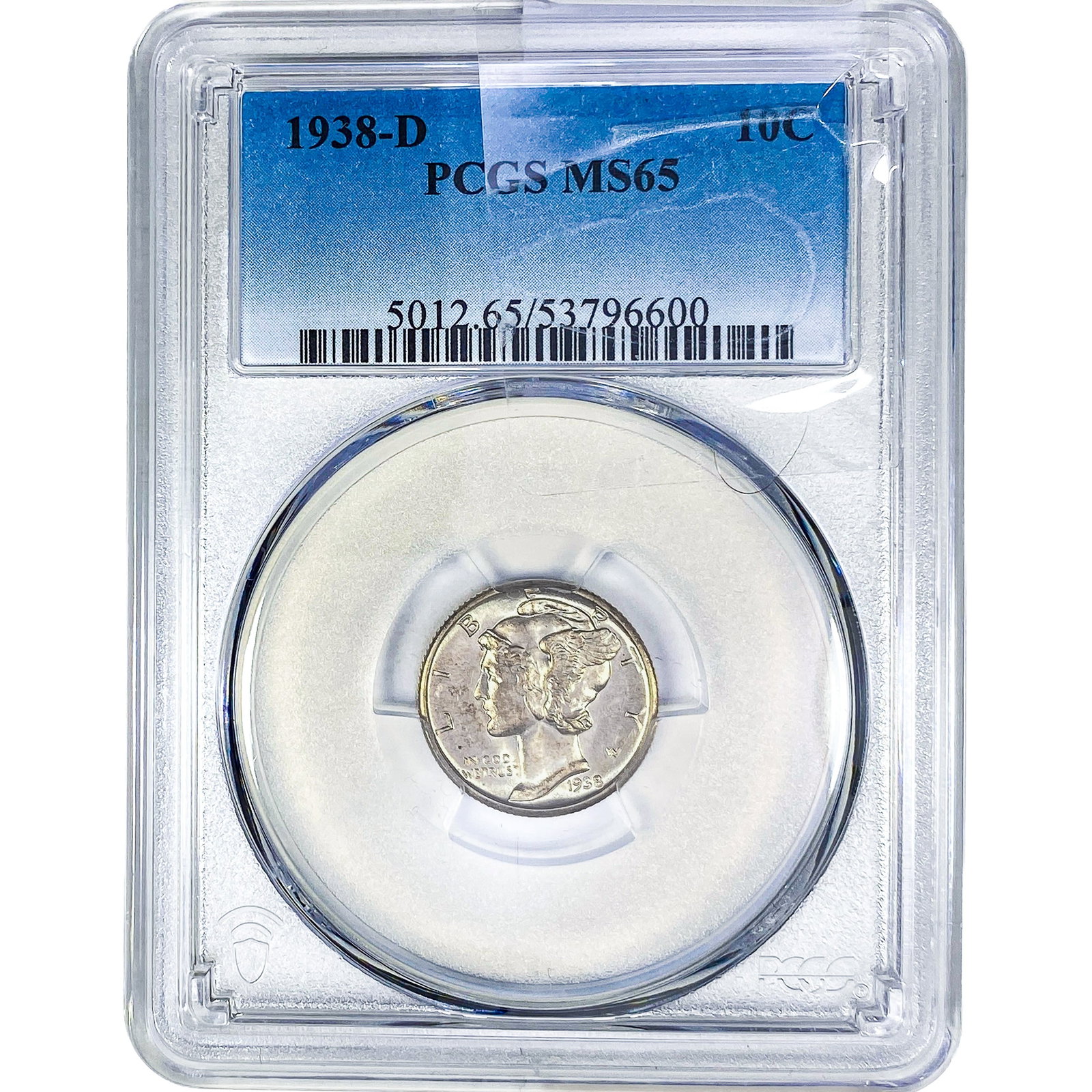 1938-D Mercury Silver Dime PCGS MS65: 1938-D Mercury Silver Dime PCGS MS65